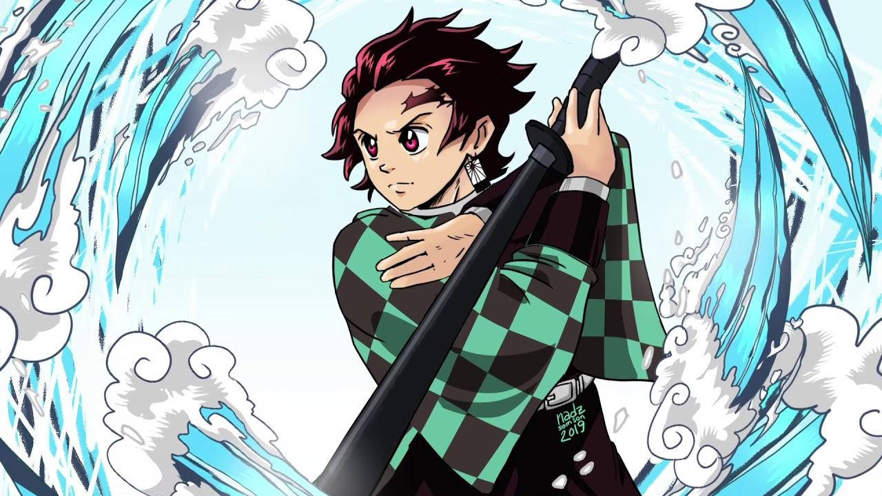 Tanjiro με το σπαθί του από το Demon Slayer Ταπετσαρία