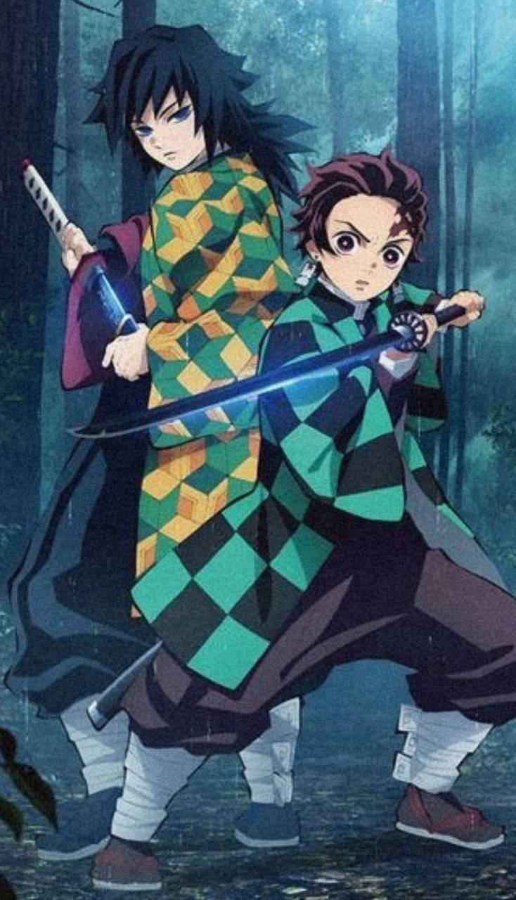 Tanjiro και Τομιόκα από το Demon Slayer Ταπετσαρία