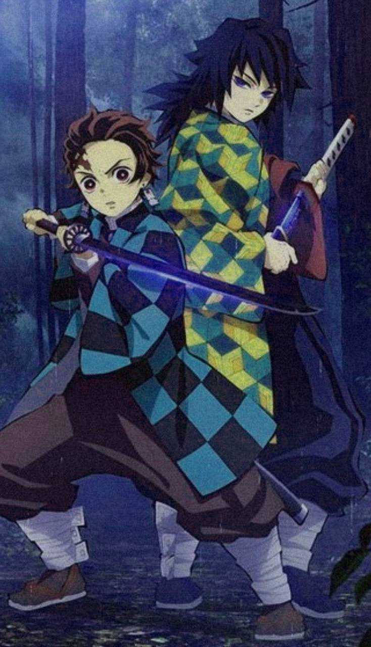 Tanjiro και Giyu Demon Slayer iPhone Ταπετσαρία