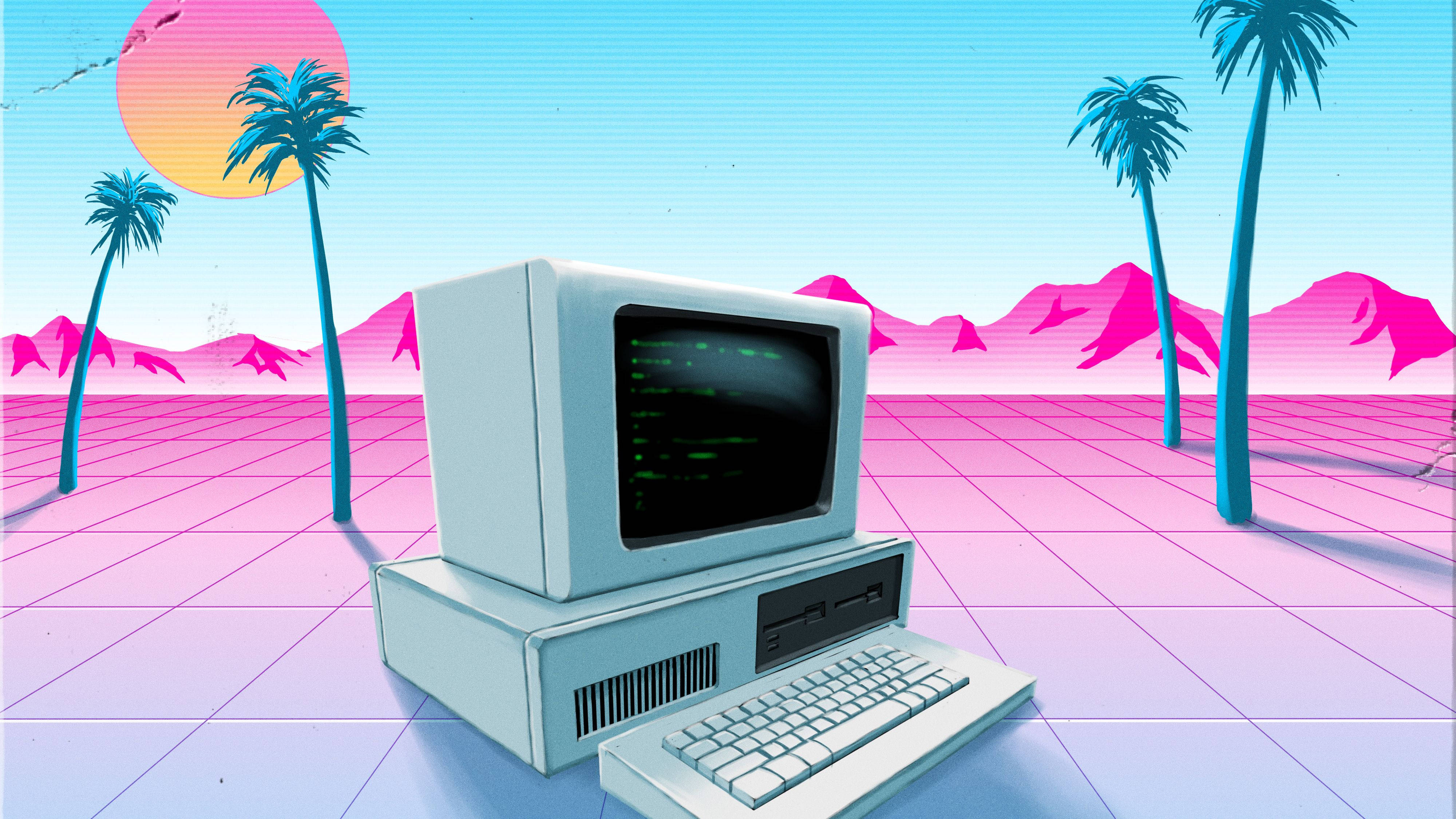 Technicolor Όνειρο: Μια Αγάπη για Πληκτρολόγιο Vaporwave Ταπετσαρία
