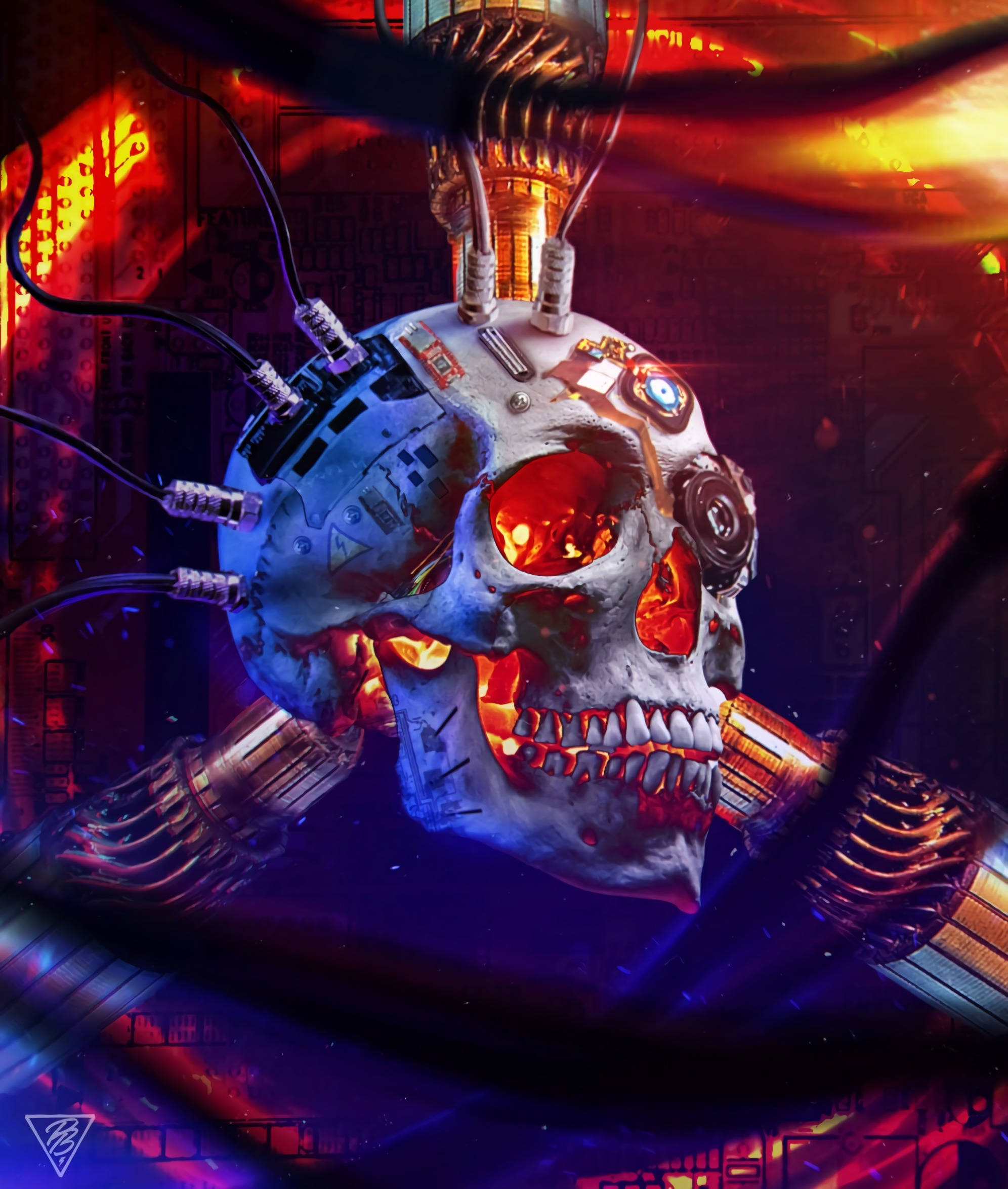 Technology at its Finest: A Digital Skull Illustration Ταπετσαρία