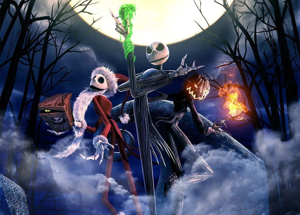 Μια ανατριχιαστική σκηνή από το The Nightmare Before Christmas της Disney. Ταπετσαρία