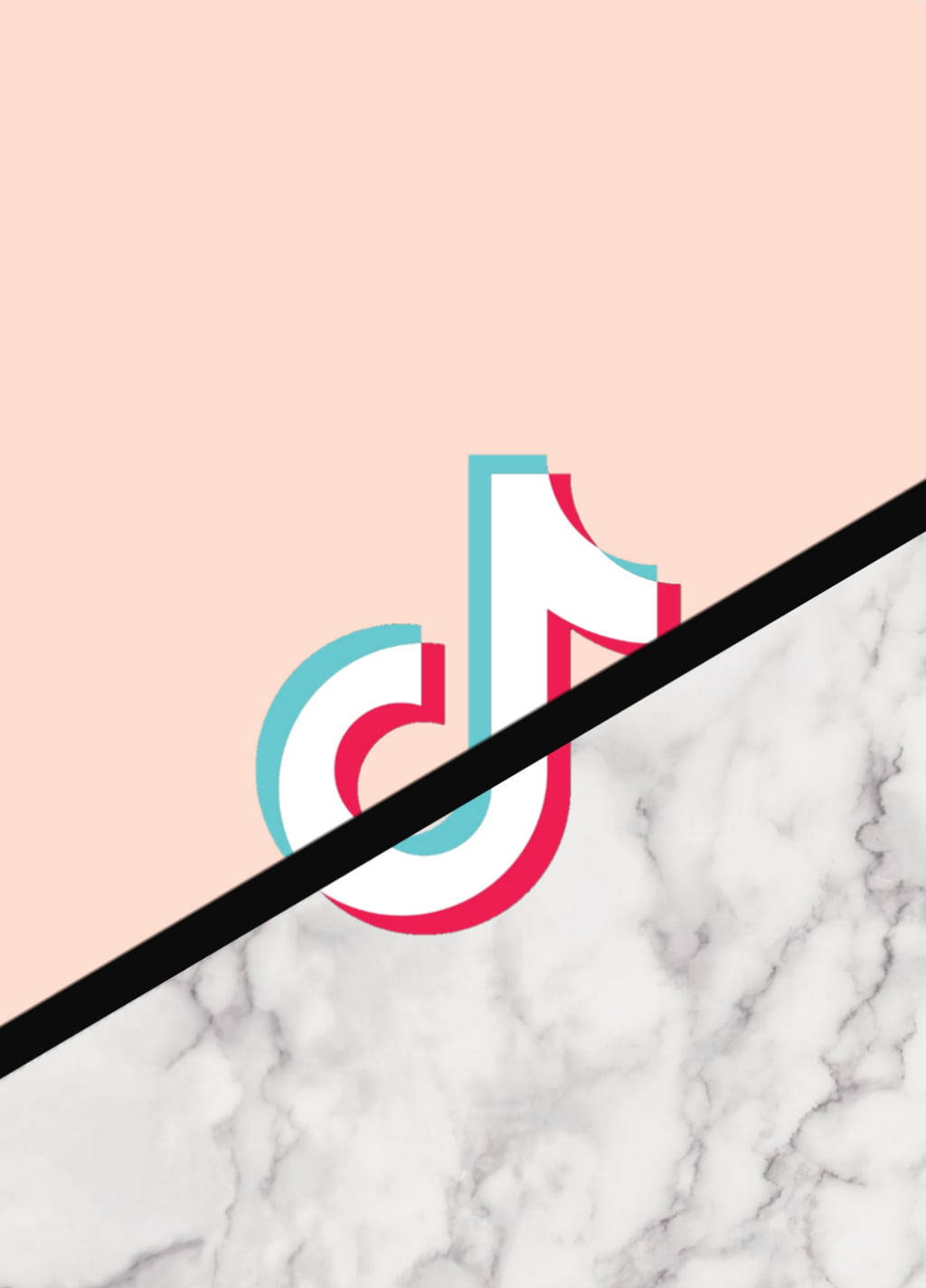Μαρμάρινο Ροζ Λογότυπο TikTok Ταπετσαρία