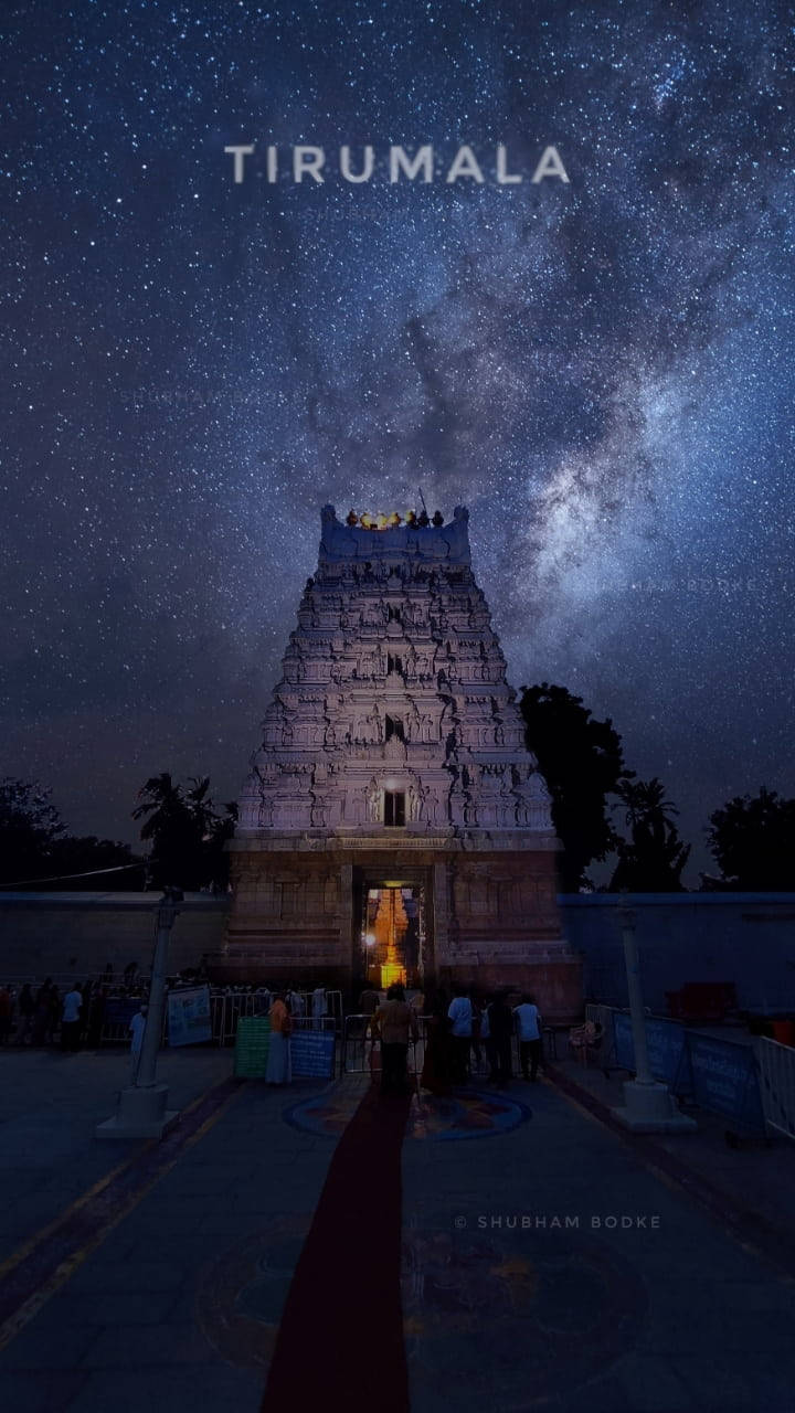 Ναός Tirupati Balaji με Γαλαξία Ταπετσαρία
