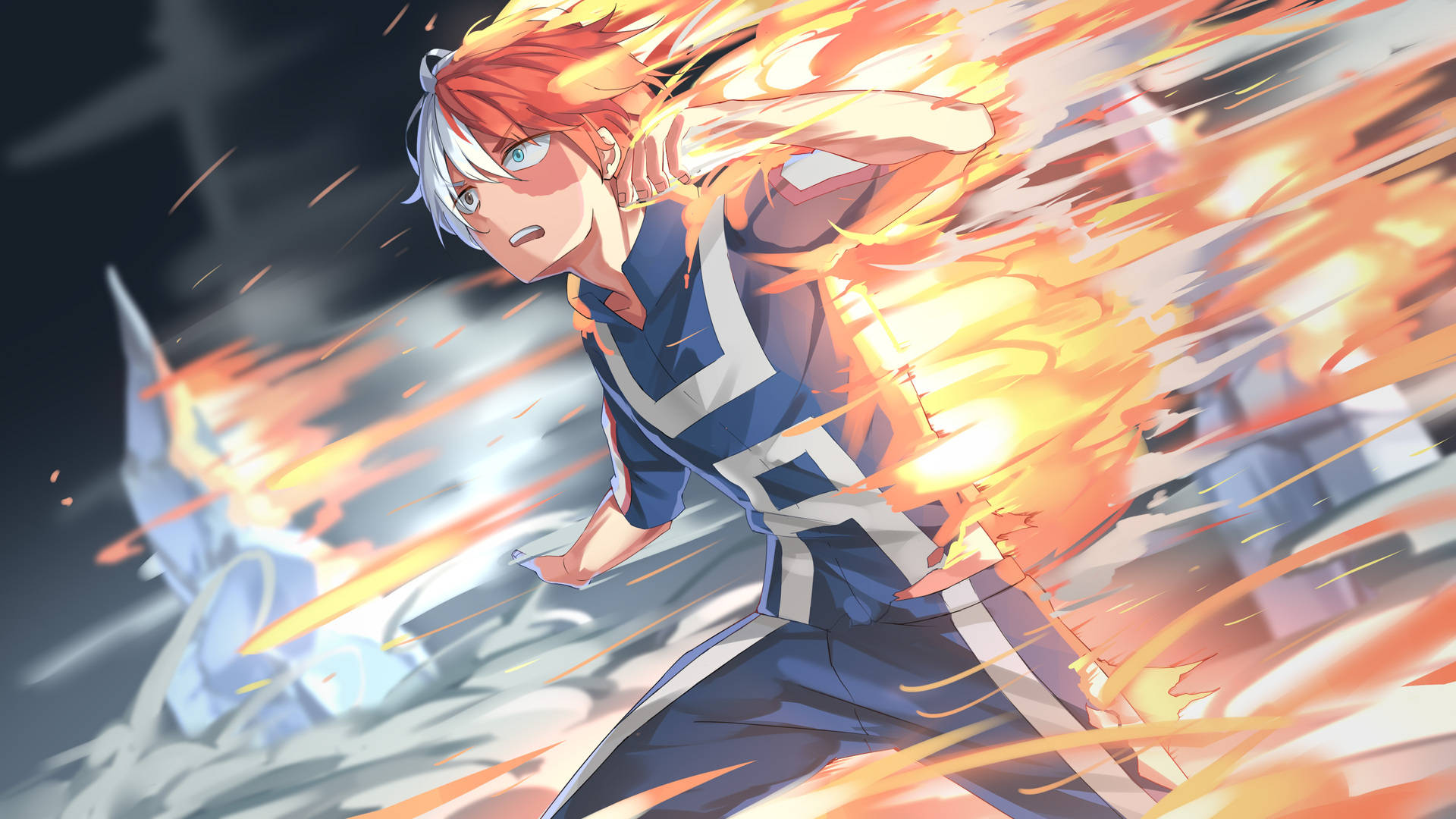 Χαριτωμένη φλογερή τέχνη Todoroki Ταπετσαρία
