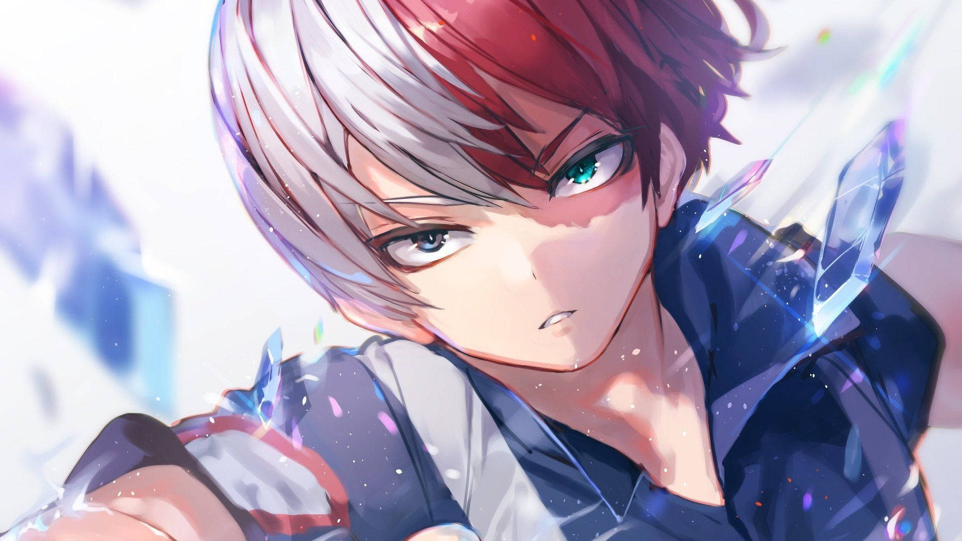 Χαριτωμένος Todoroki με Σπασμένους Κρυστάλλους Ταπετσαρία
