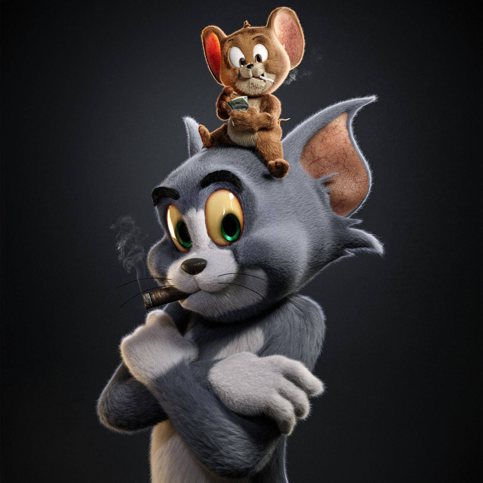 Tom και Jerry καπνίζουν 3D 4K — 4K Ταπετσαρία