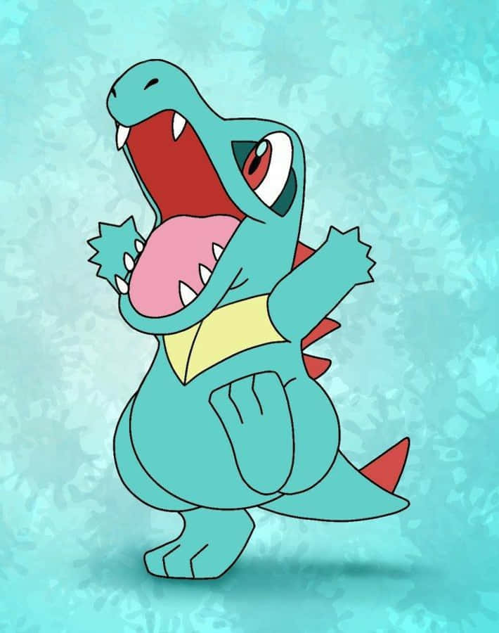 Totodile σε Μπλε Αφηρημένο Φόντο Ταπετσαρία