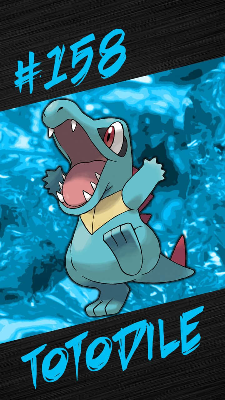 Totodile, Pokemon Νούμερο 158 σε δράση Ταπετσαρία