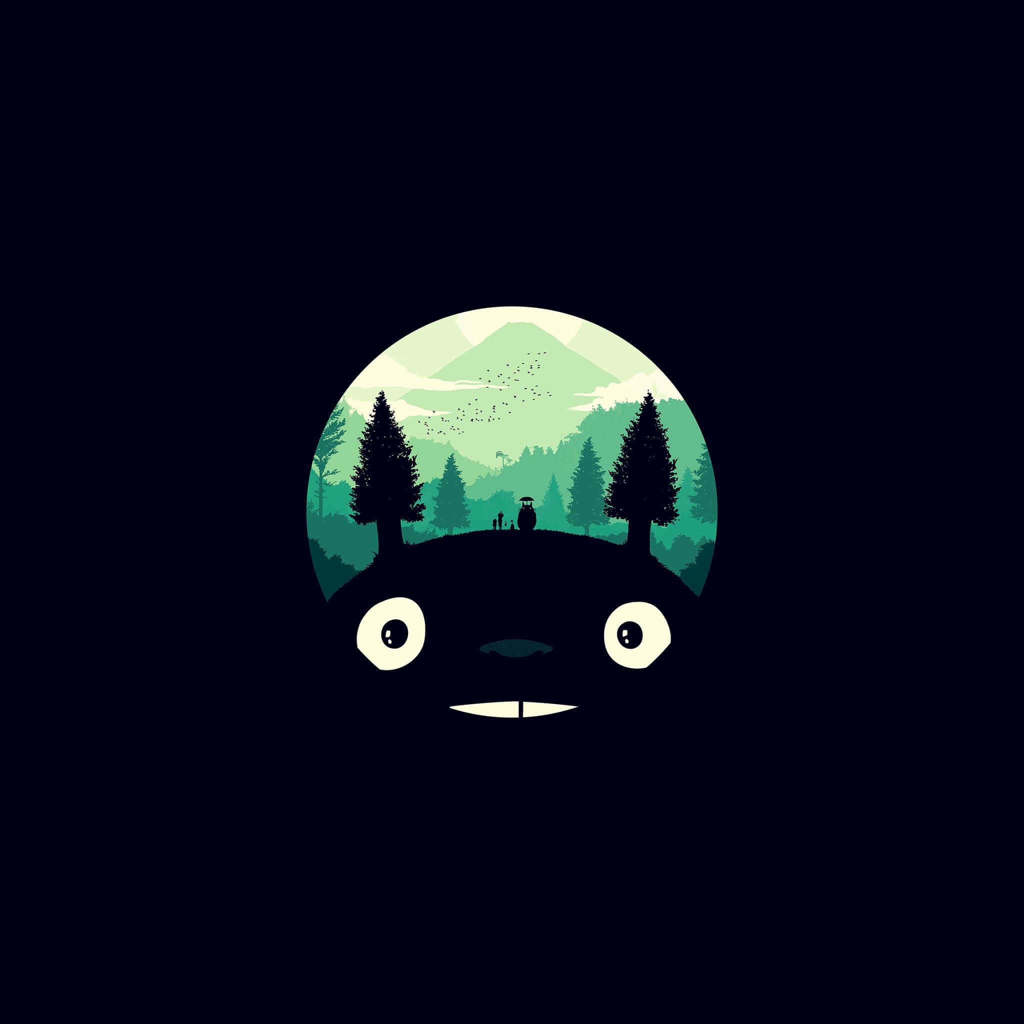 Σκοτεινό Χαριτωμένο Totoro iPad Ταπετσαρία