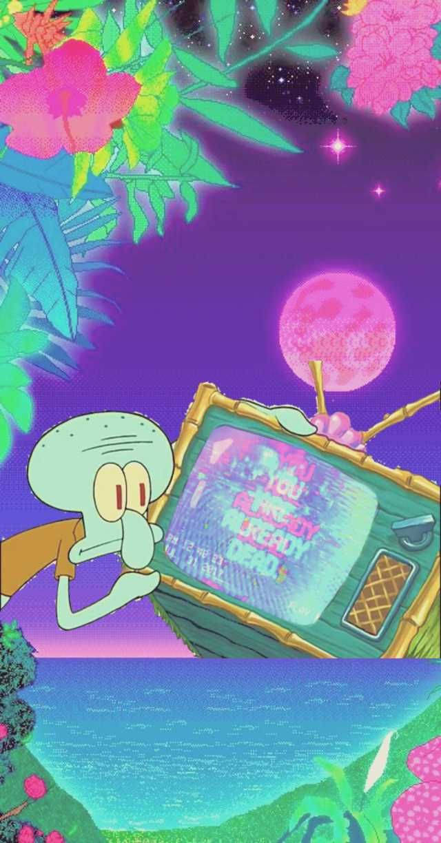 Trippy Αισθητική Squidward Ταπετσαρία