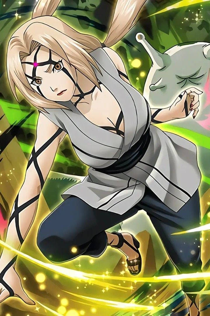 Tsunade με πράσινο θέμα Ταπετσαρία