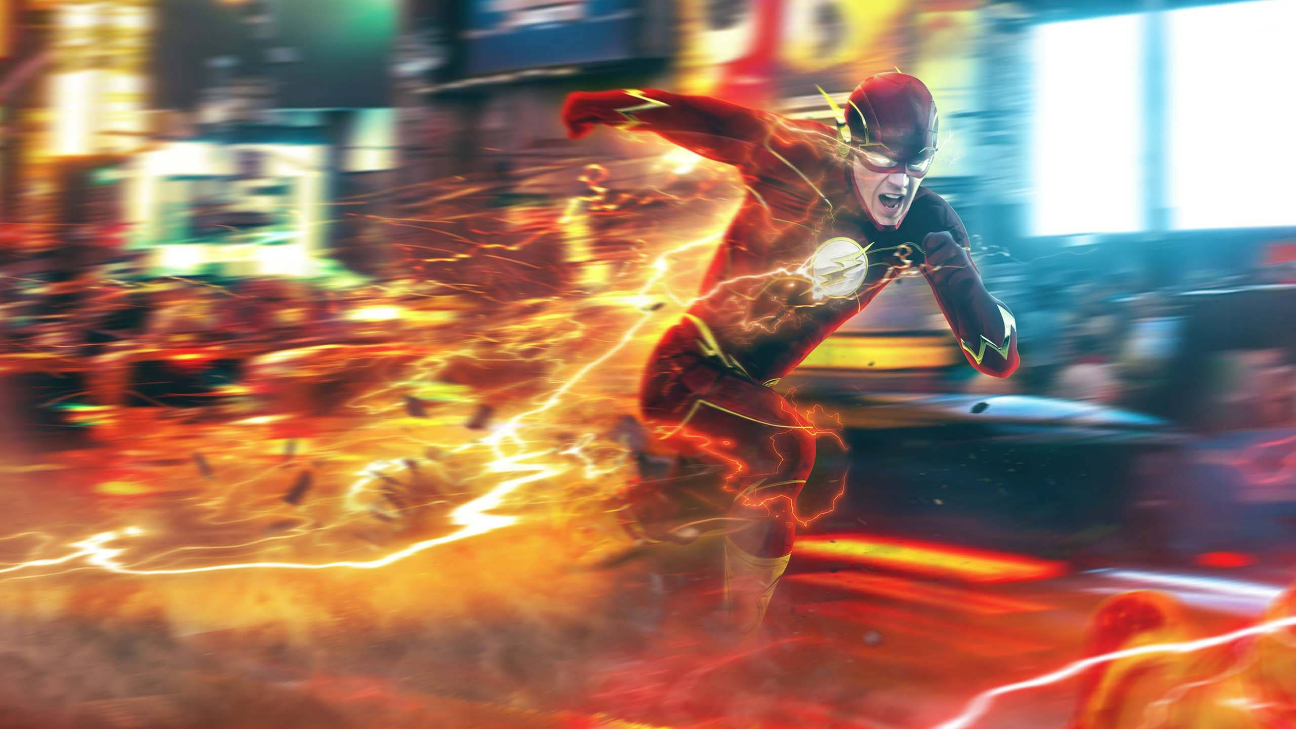 TV 4K The Flash Πορτοκαλί Αισθητική Speed Force Ταπετσαρία