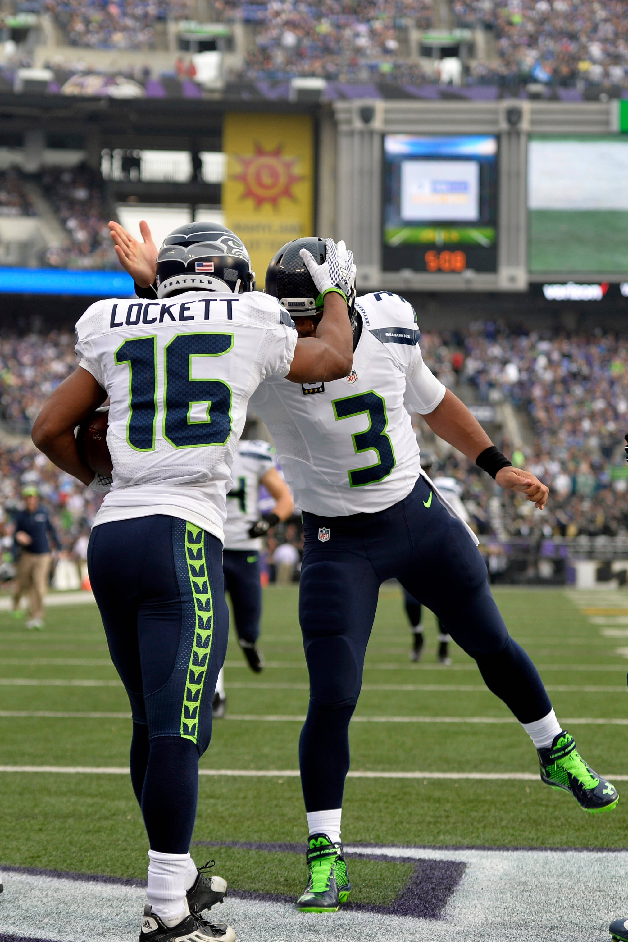 Tyler Lockett Russell Wilson Ποδοσφαιριστής Seattle Seahawks Ταπετσαρία