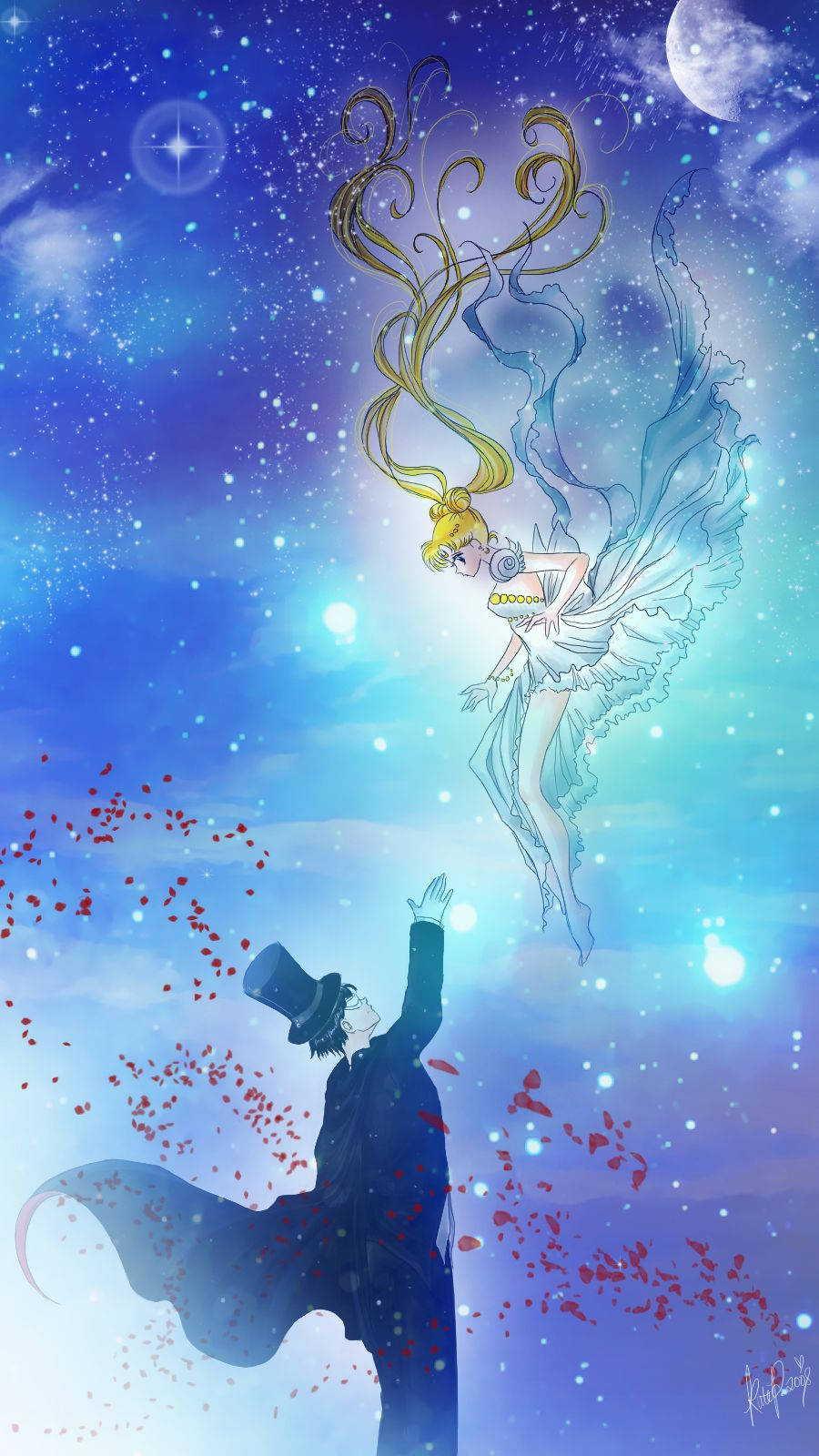 Usagi και Tuxedo Mask Sailor Moon iPhone Ταπετσαρία