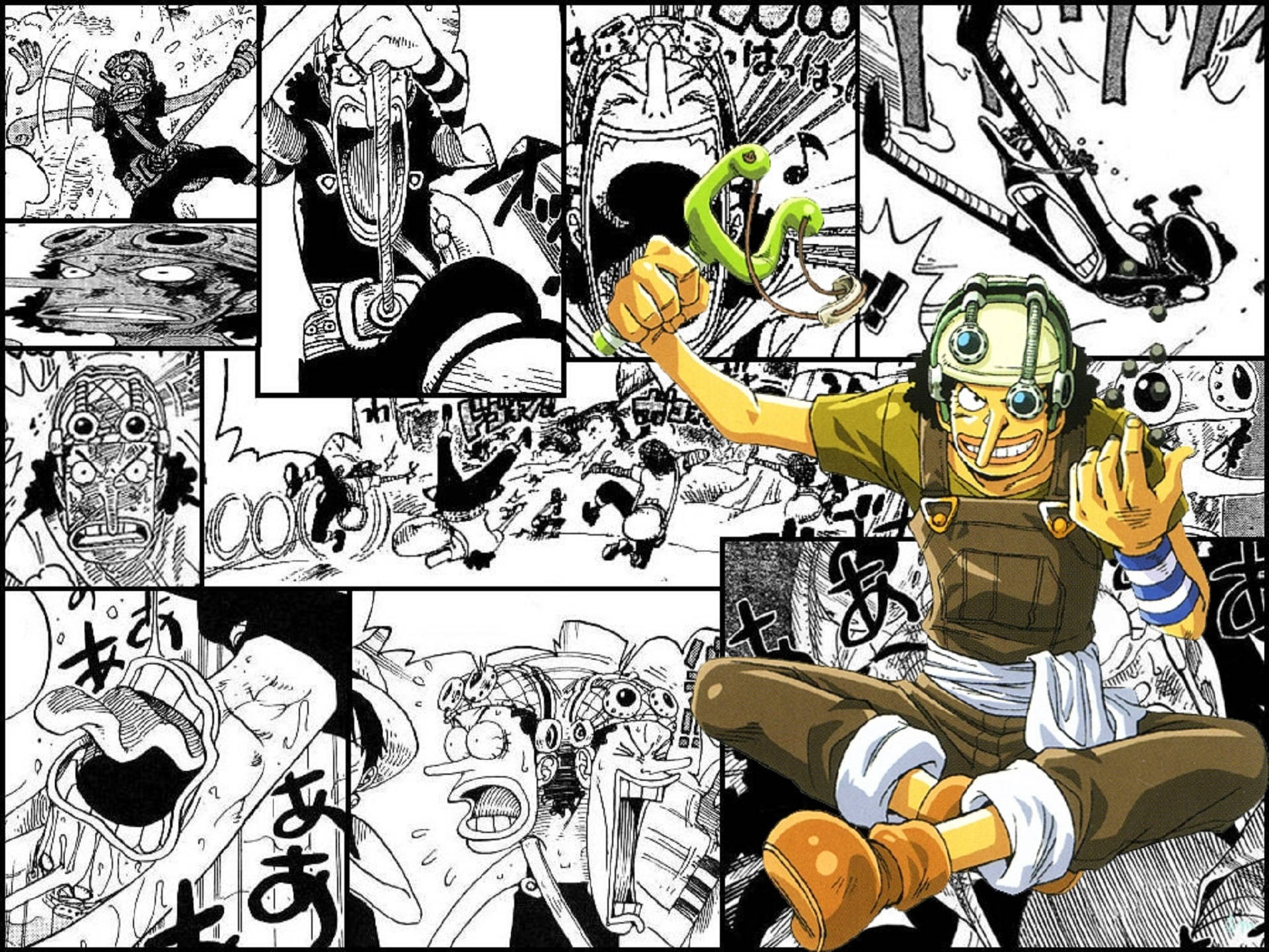Αστεριές στιγμές του Usopp σε πάνελ manga Ταπετσαρία
