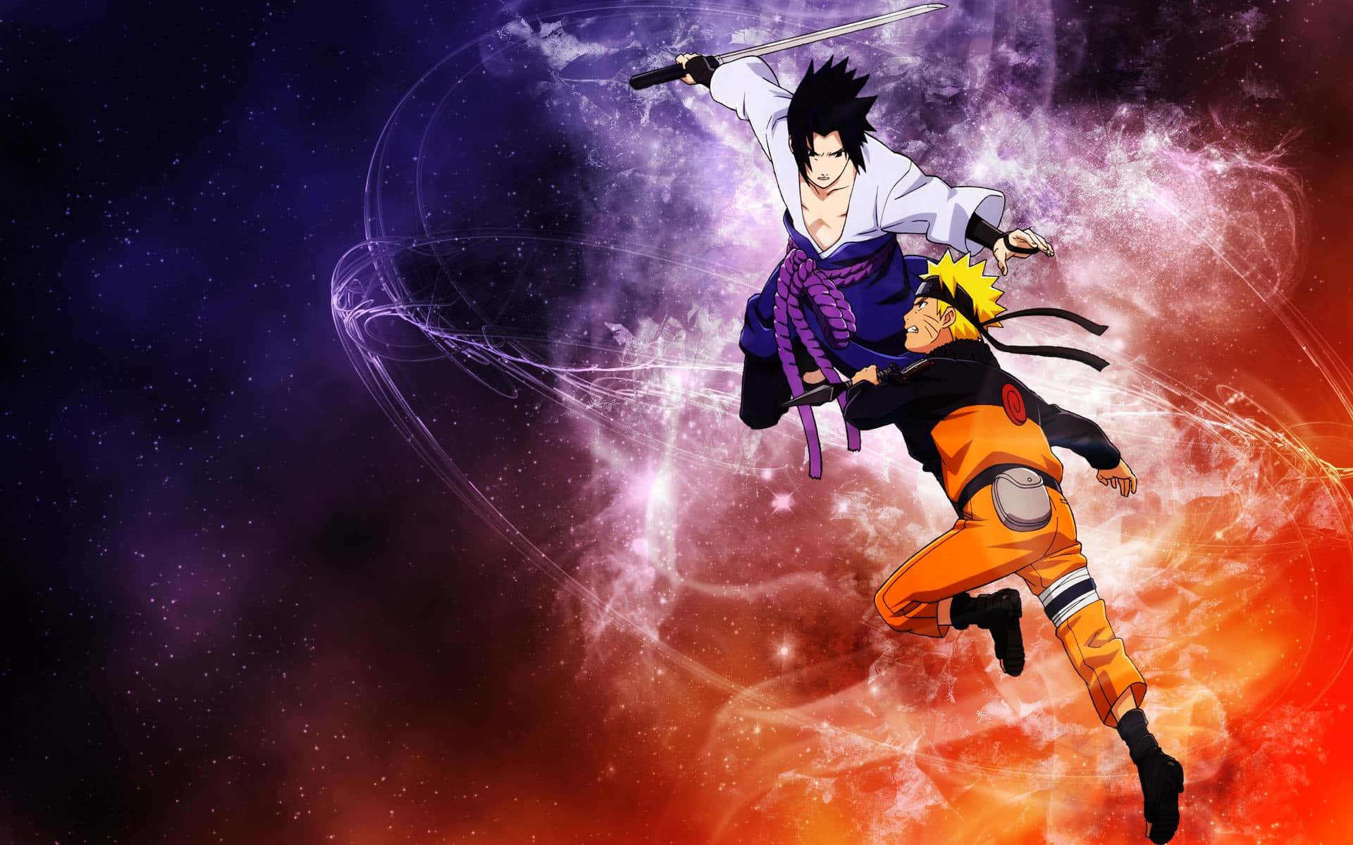 Λεζάντα: Uzumaki Naruto & Uchiha Sasuke - Έντονη Μάχη Κάτω από το Φως του Φεγγαριού Ταπετσαρία