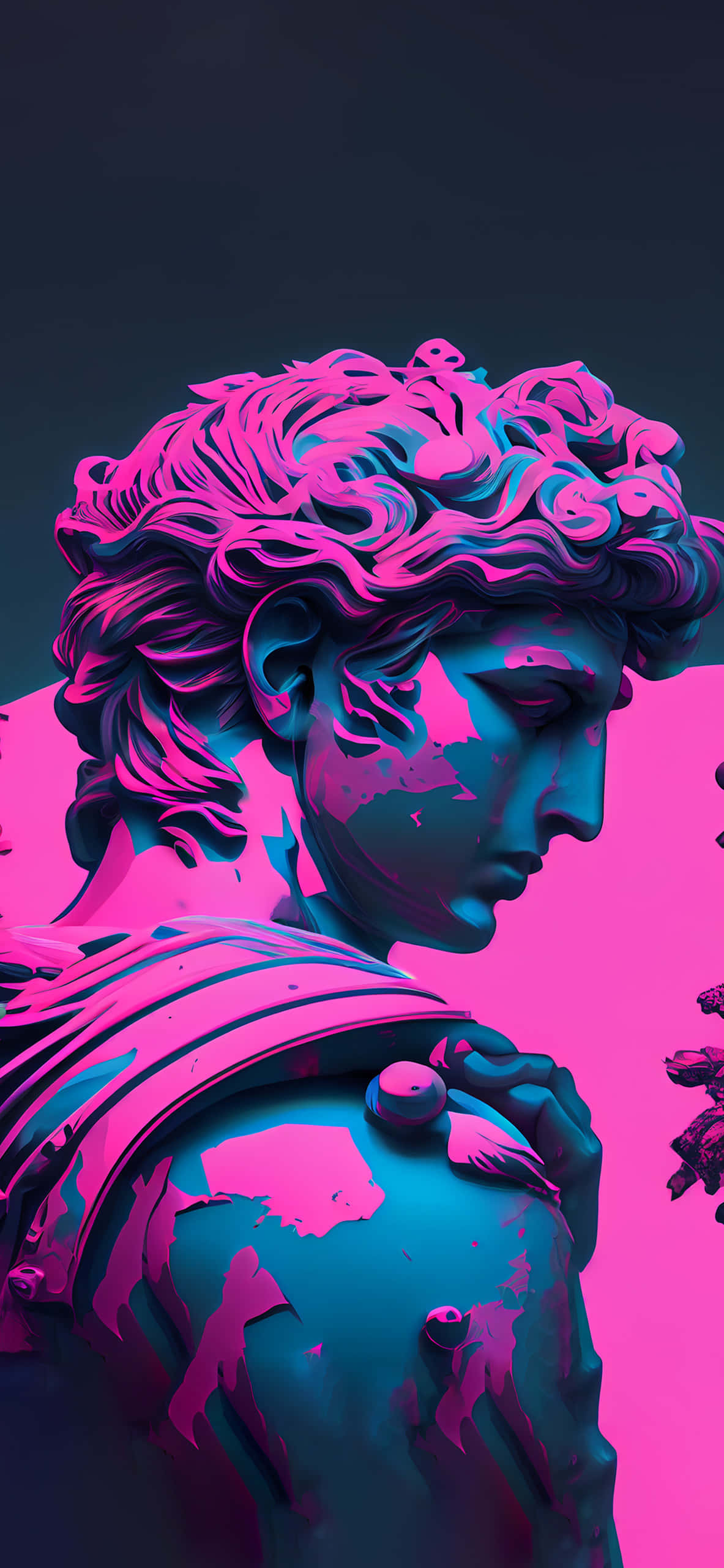 Γλυπτό Μιχαήλ Άγγελου Vaporwave Διανυσματικό Έργο Τέχνης Φόντο Ταπετσαρία