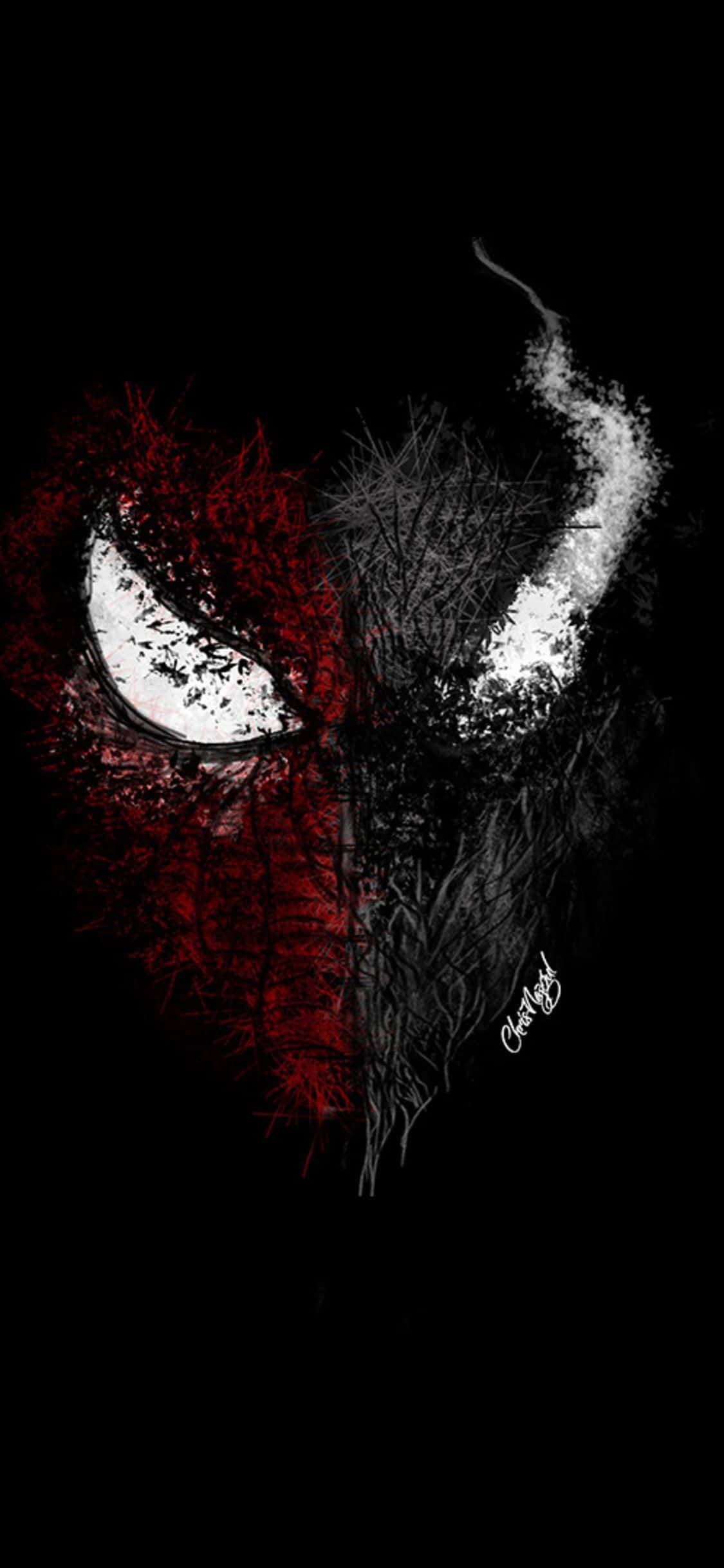 Αφηρημένο Μισό Venom Και Spiderman Ταπετσαρία