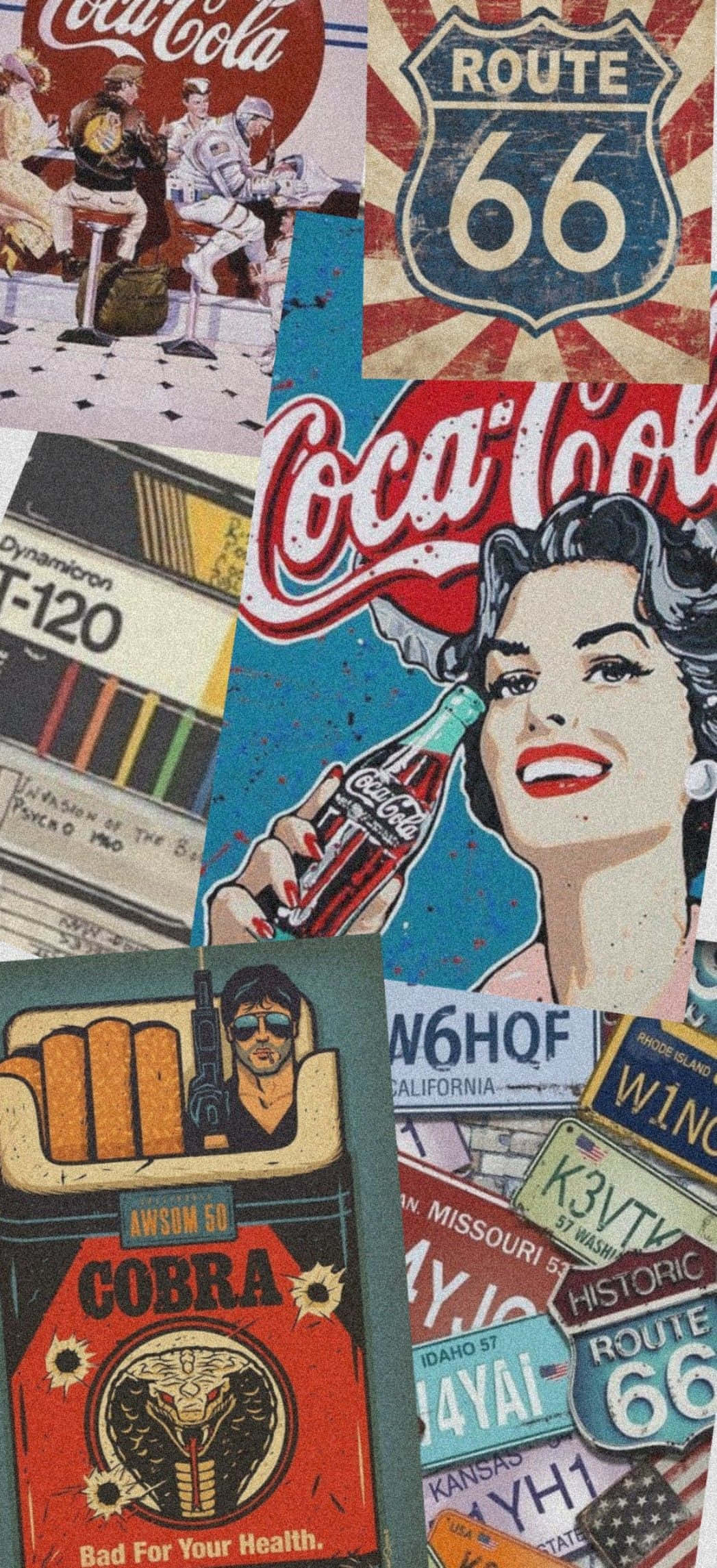 vintage σετ αφίσας coca cola Ταπετσαρία