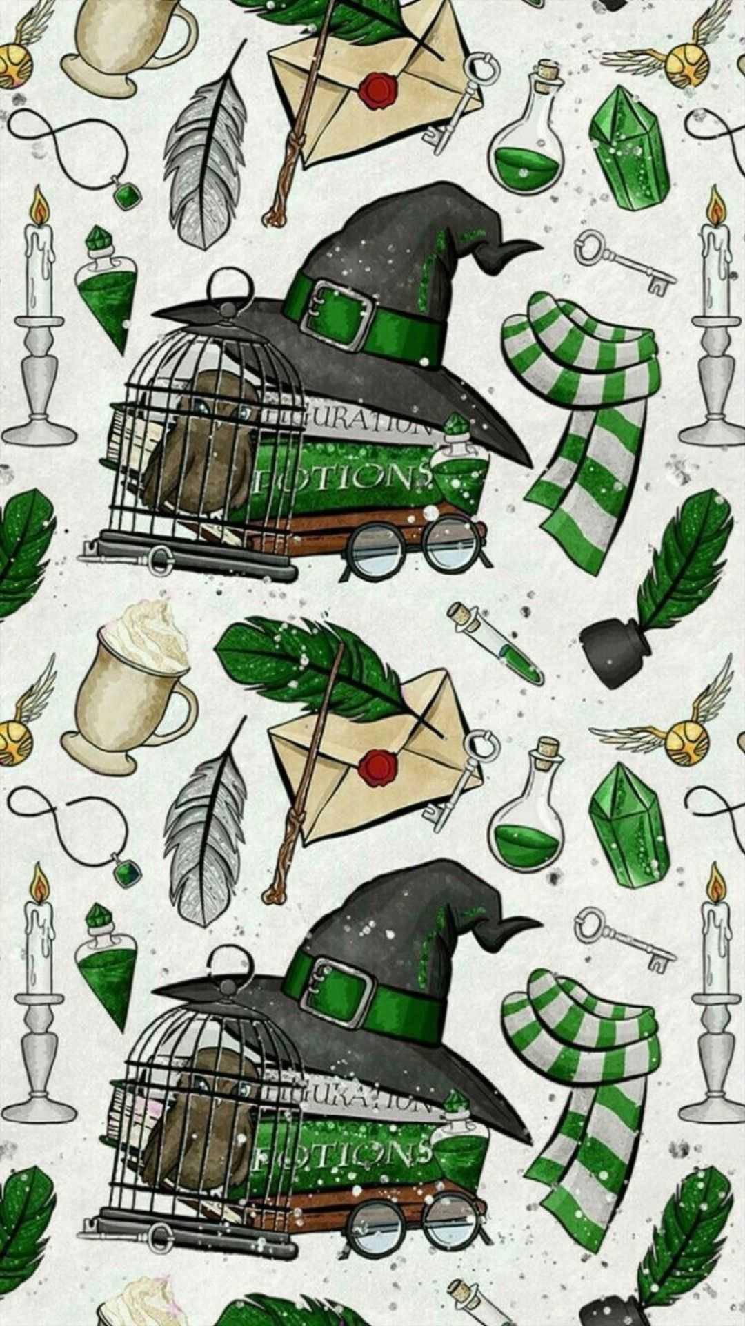 Vintage iPhone Συλλογή Αυτοκόλλητων Slytherin Ταπετσαρία