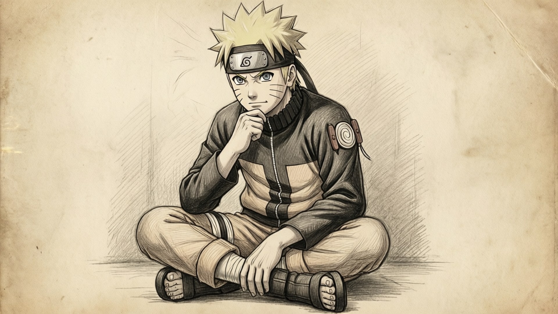 Vintage Σκίτσο Naruto Ταπετσαρία
