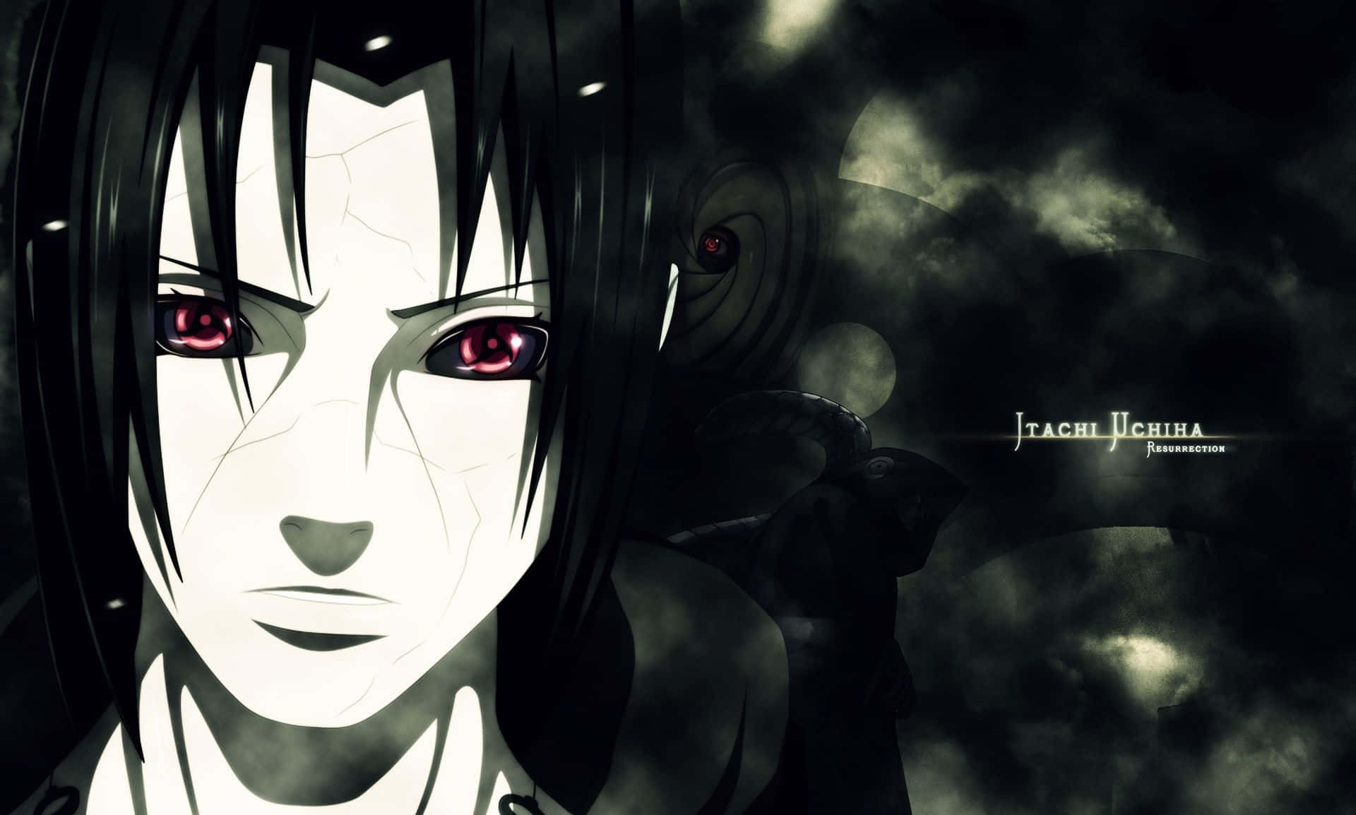 Σαγηνευτικό Wallpaper του Itachi Uchiha με το Mangekyou Sharingan Ταπετσαρία