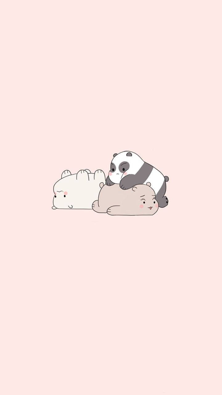 Αισθητικό Καρτούν We Bare Bears Παίζοντας Ταπετσαρία
