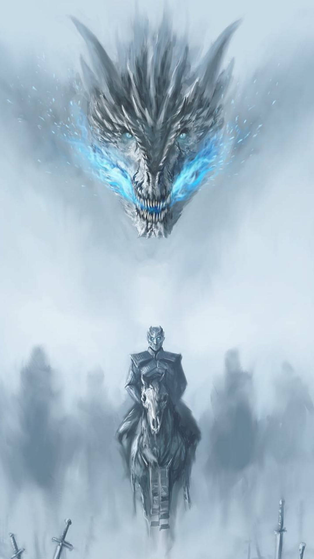 White Walker Dragon για οθόνες iPhone Ταπετσαρία