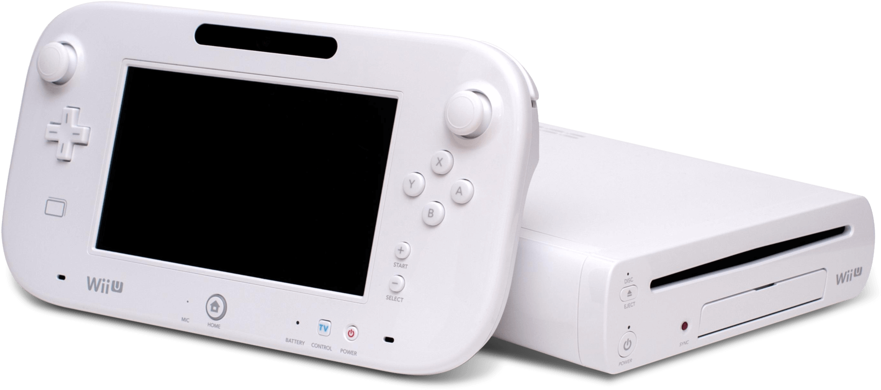 Λευκή κονσόλα Wii U και Gamepad Ταπετσαρία