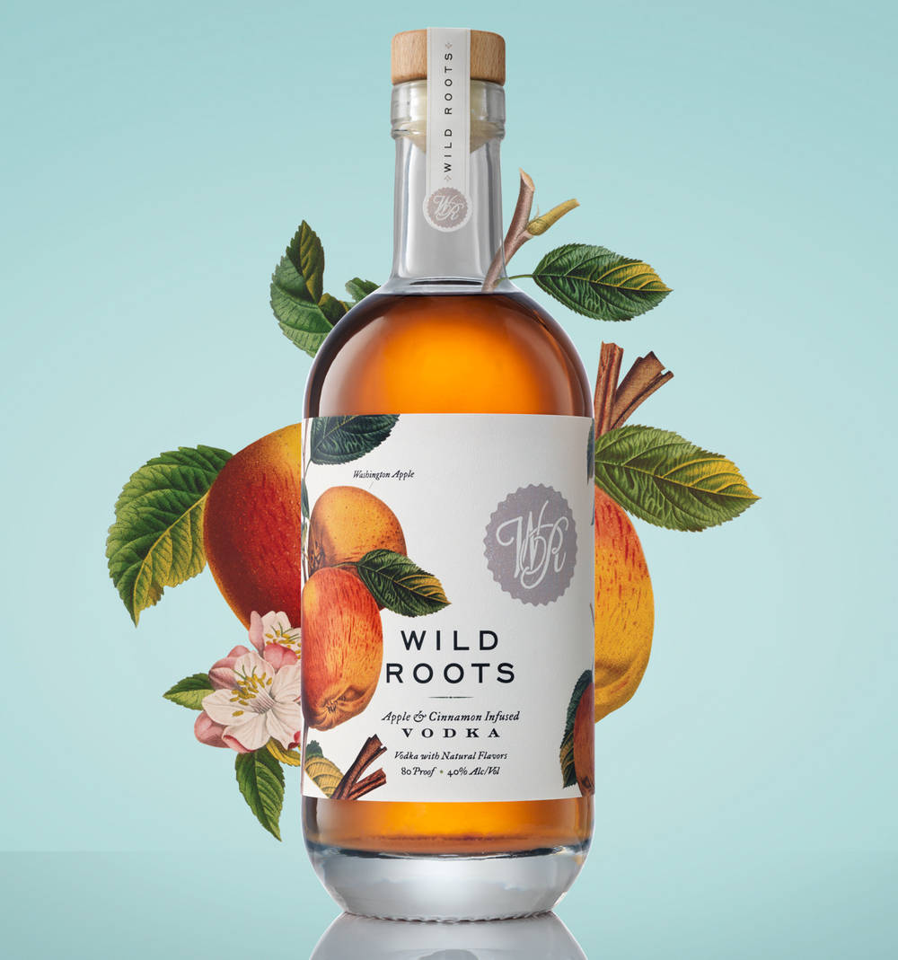 Wild Roots Raspberry Infused Vodka Μπλε Φόντο Ταπετσαρία