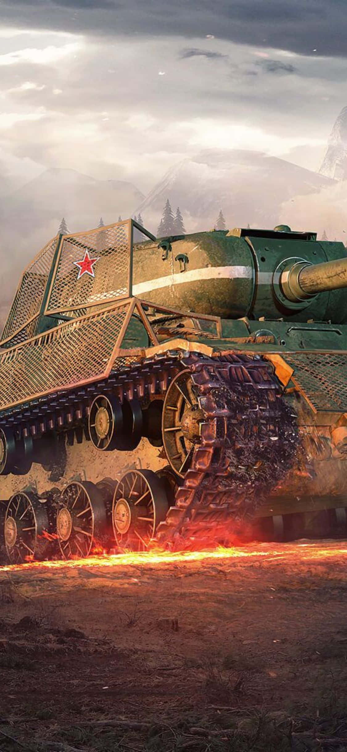 world of tanks - ένα τανκ στη μέση ενός χωραφιού Ταπετσαρία
