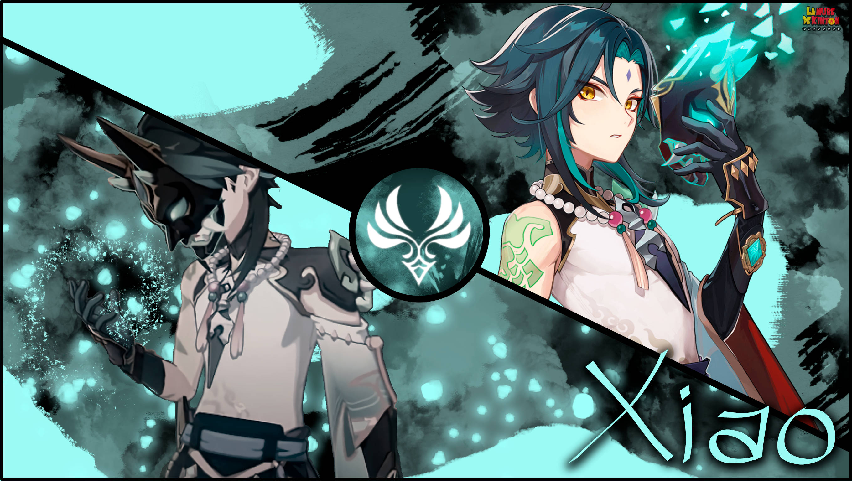 Xiao από το Genshin Impact Collage Ταπετσαρία