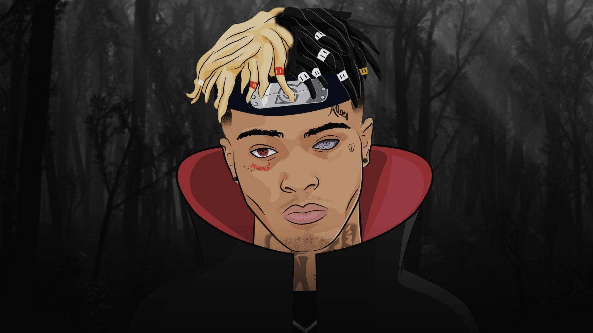 Xxxtentacion Anime με τη διάσημη κάπα Akatsuki Ταπετσαρία