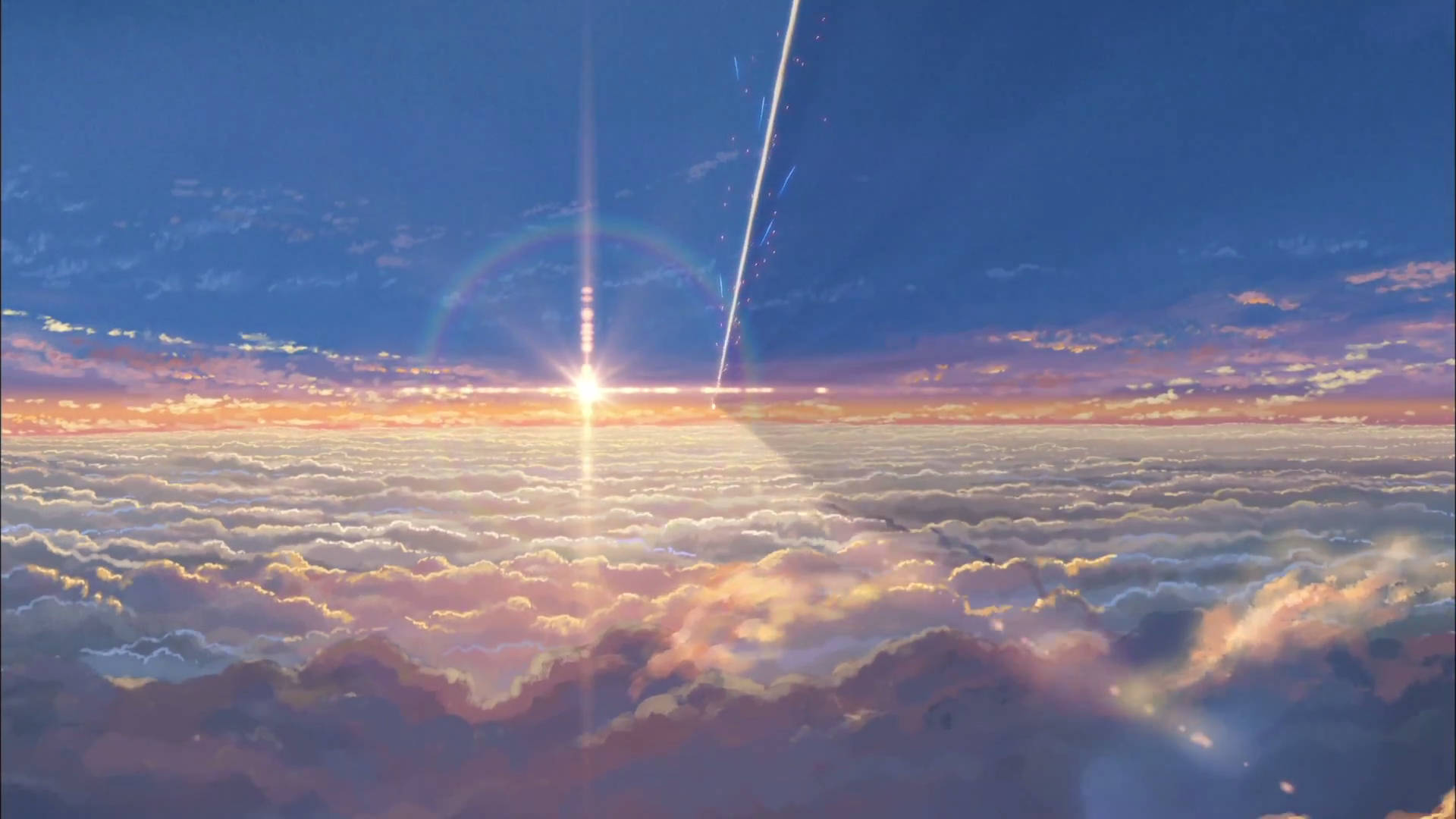 Your Name Anime Σύννεφο Ηλιοβασίλεμα Ταπετσαρία