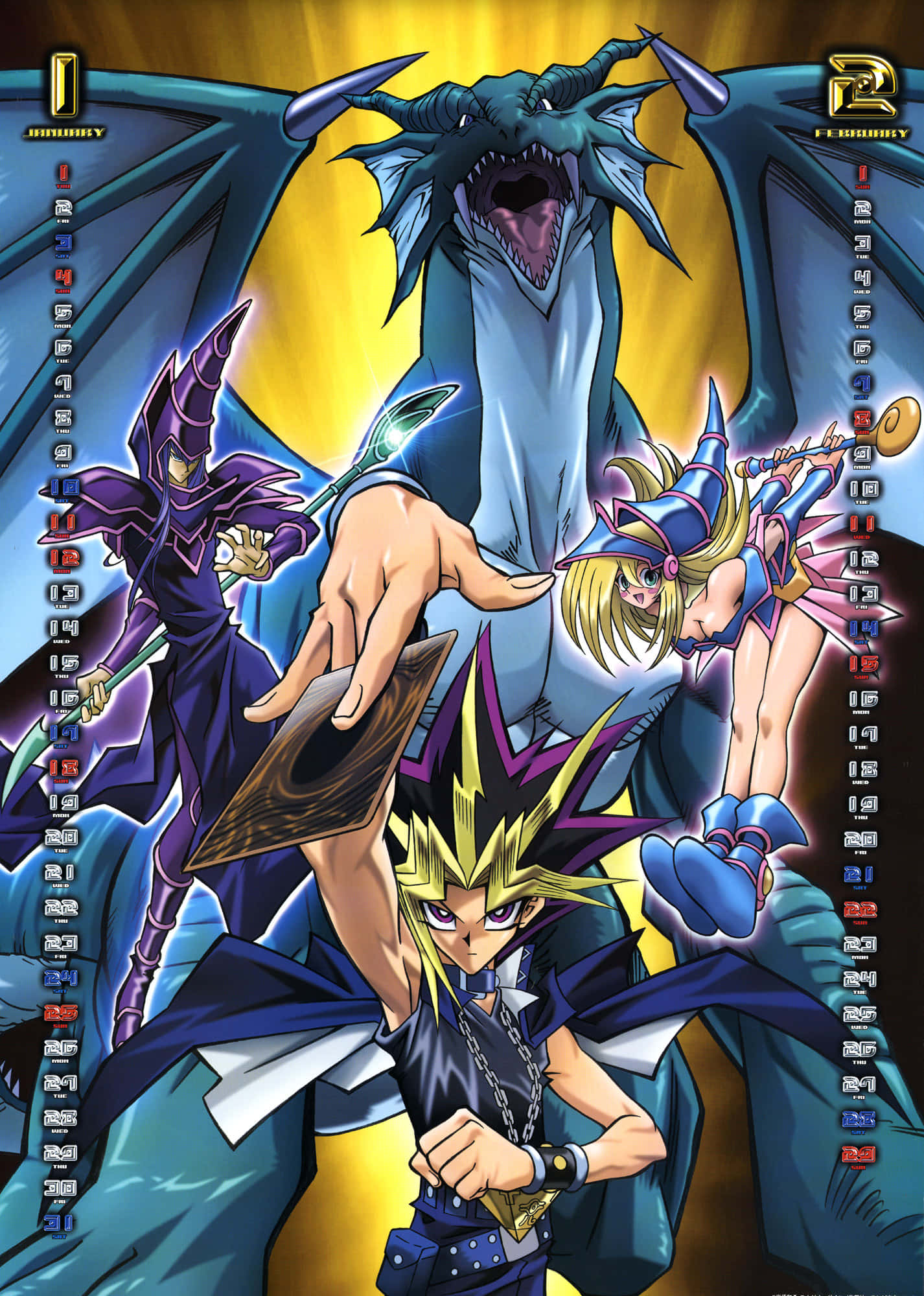 Θρυλικός Σκοτεινός Μάγος του Yugioh σε Δράση Ταπετσαρία