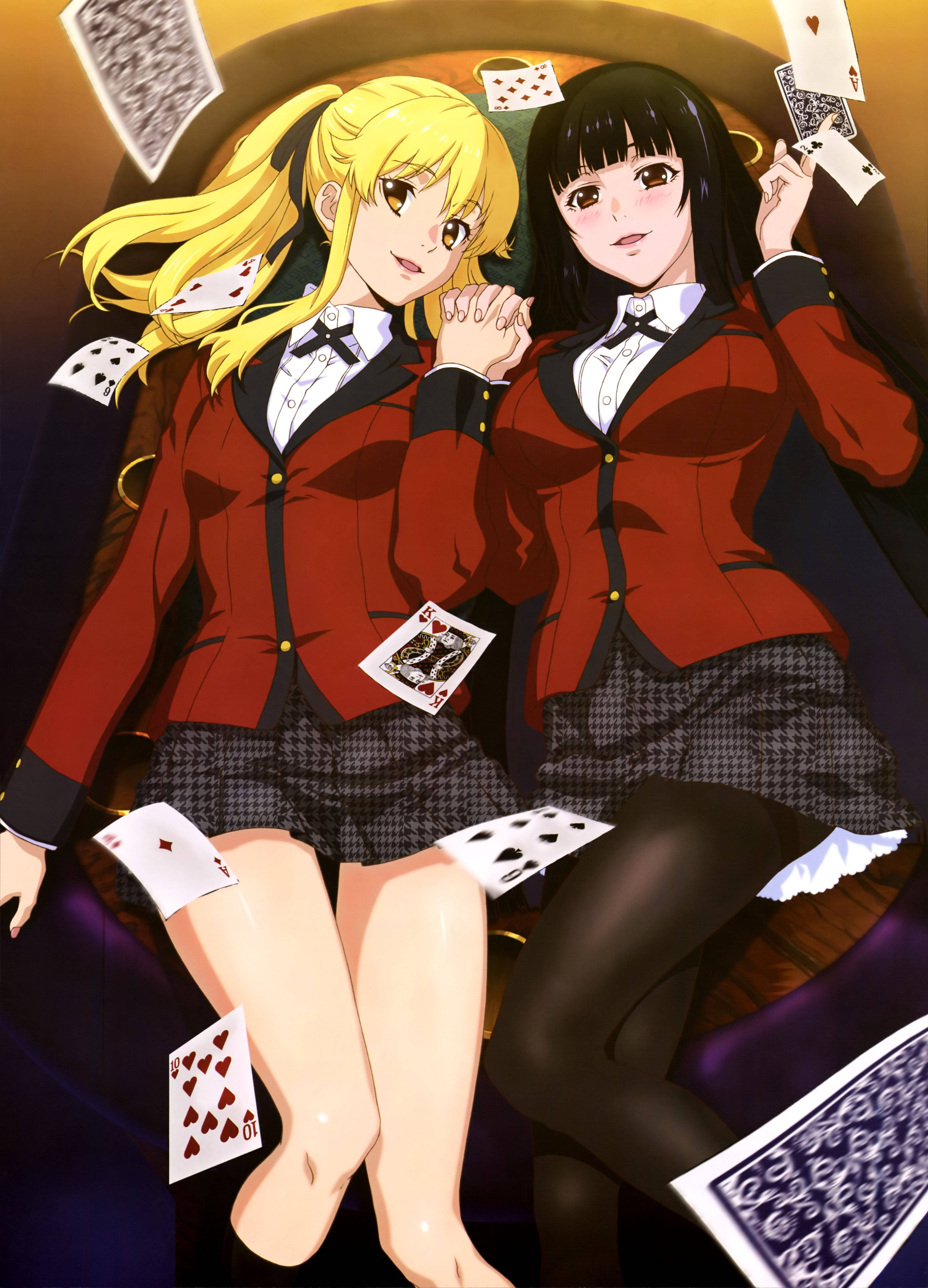 Yumeko Jabami και Mary Saotome, οι δύο βασικοί παίκτες στο Kakegurui Ταπετσαρία