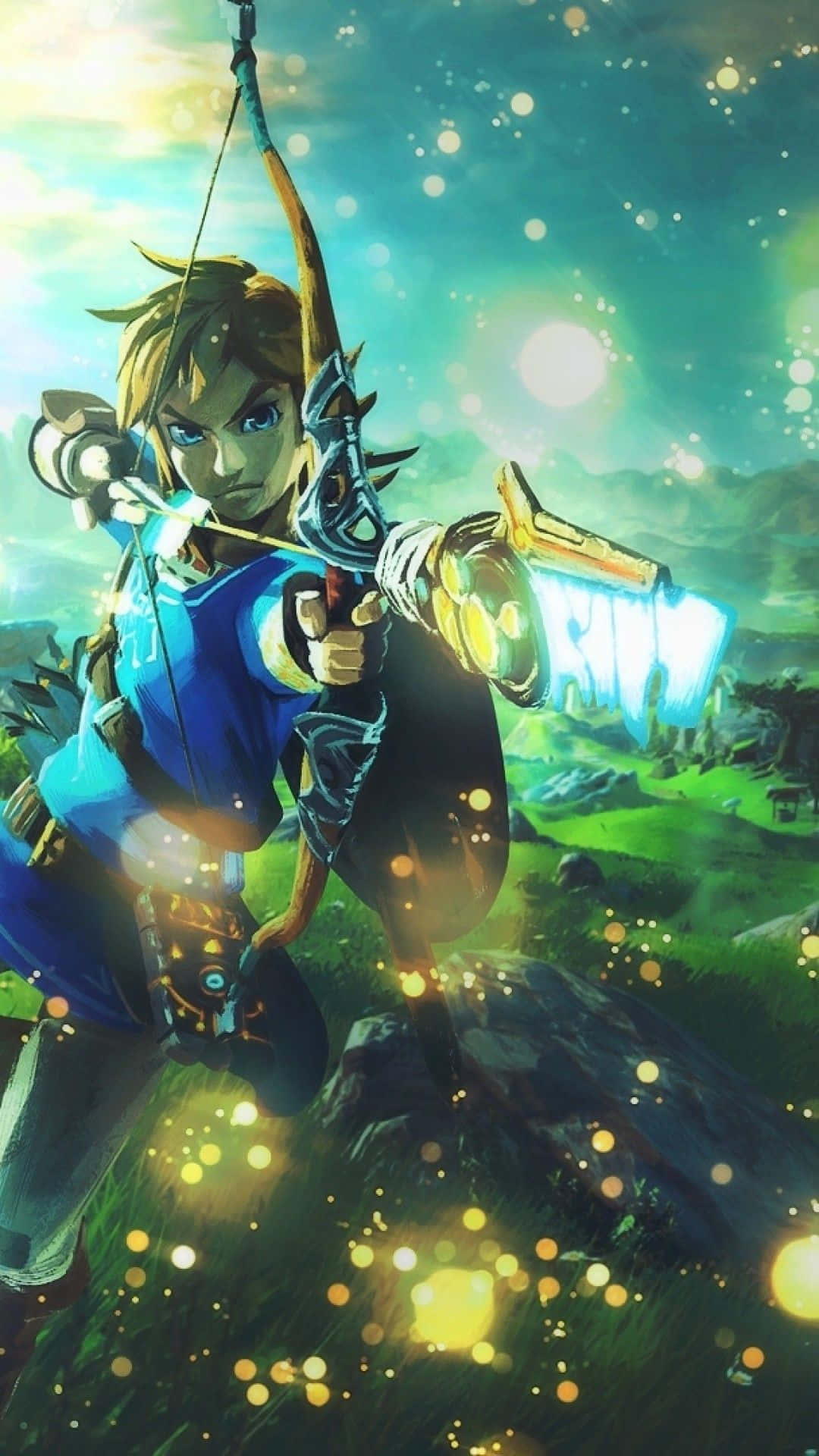 Zelda Botw Link με τόξο και βέλος Ταπετσαρία
