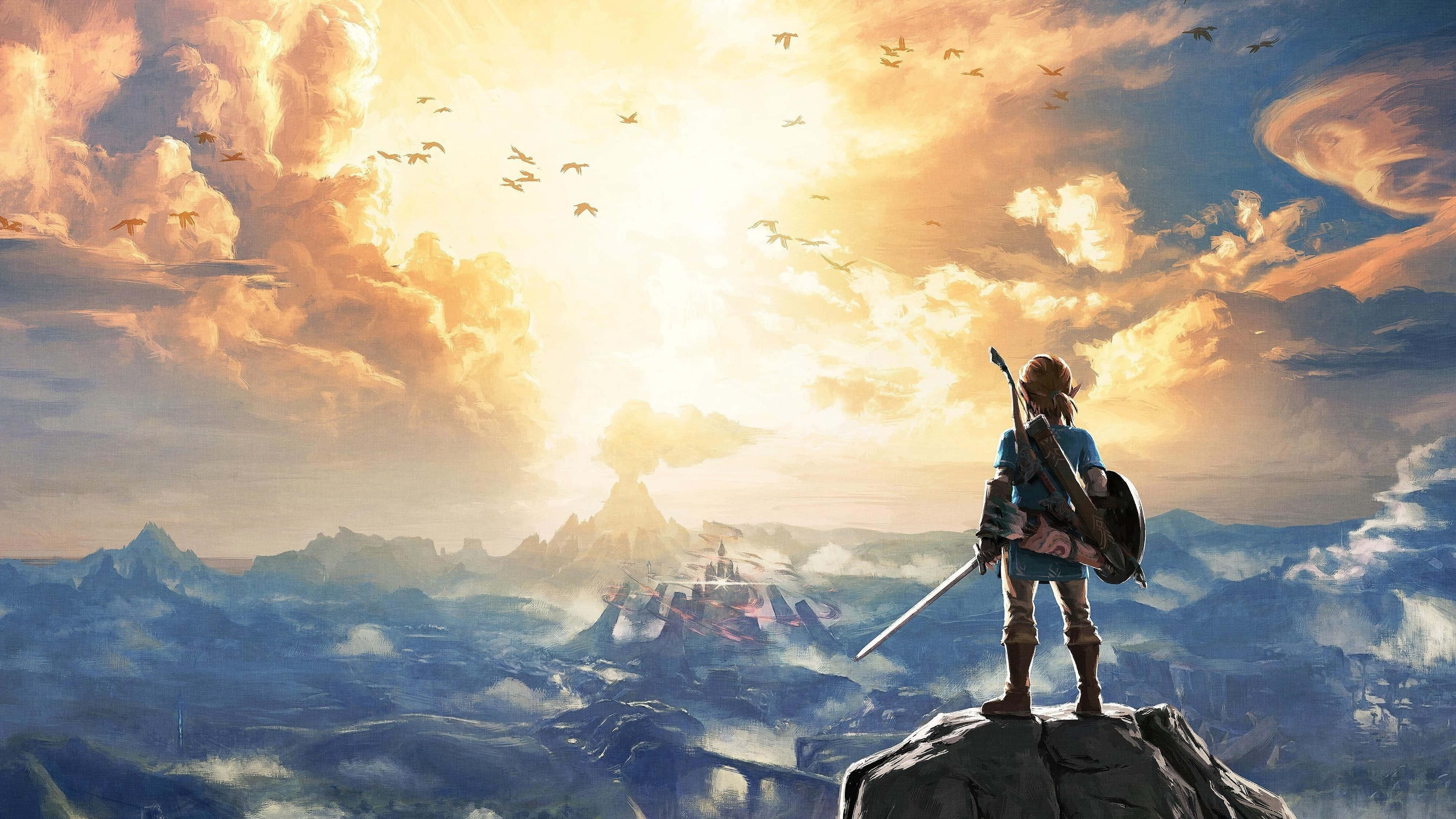 Zelda Breath Of The Wild 4K Link Κοιτάζει τον Ουρανό Ταπετσαρία