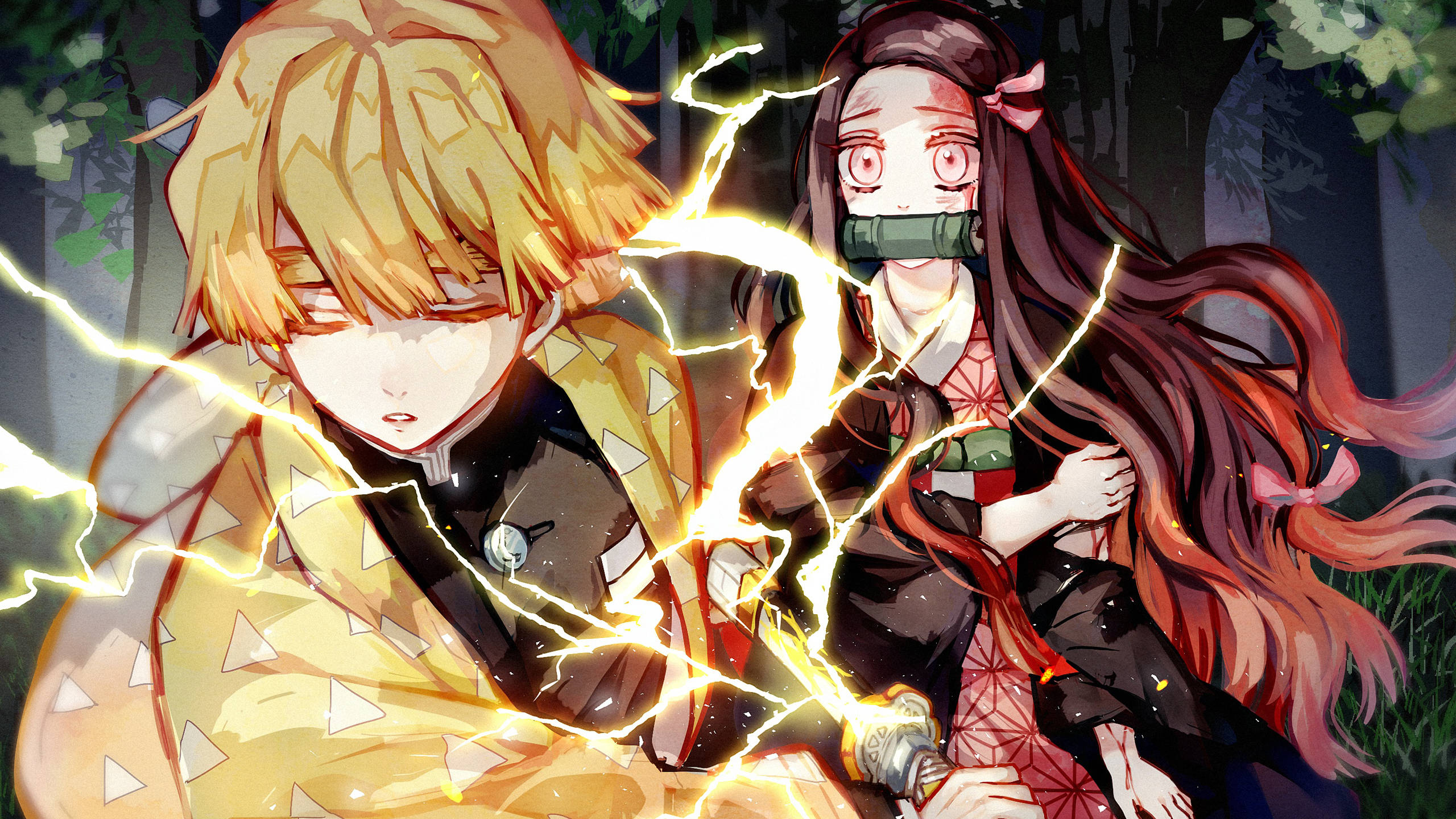 Zenitsu και Nezuko του Demon Slayer Ταπετσαρία