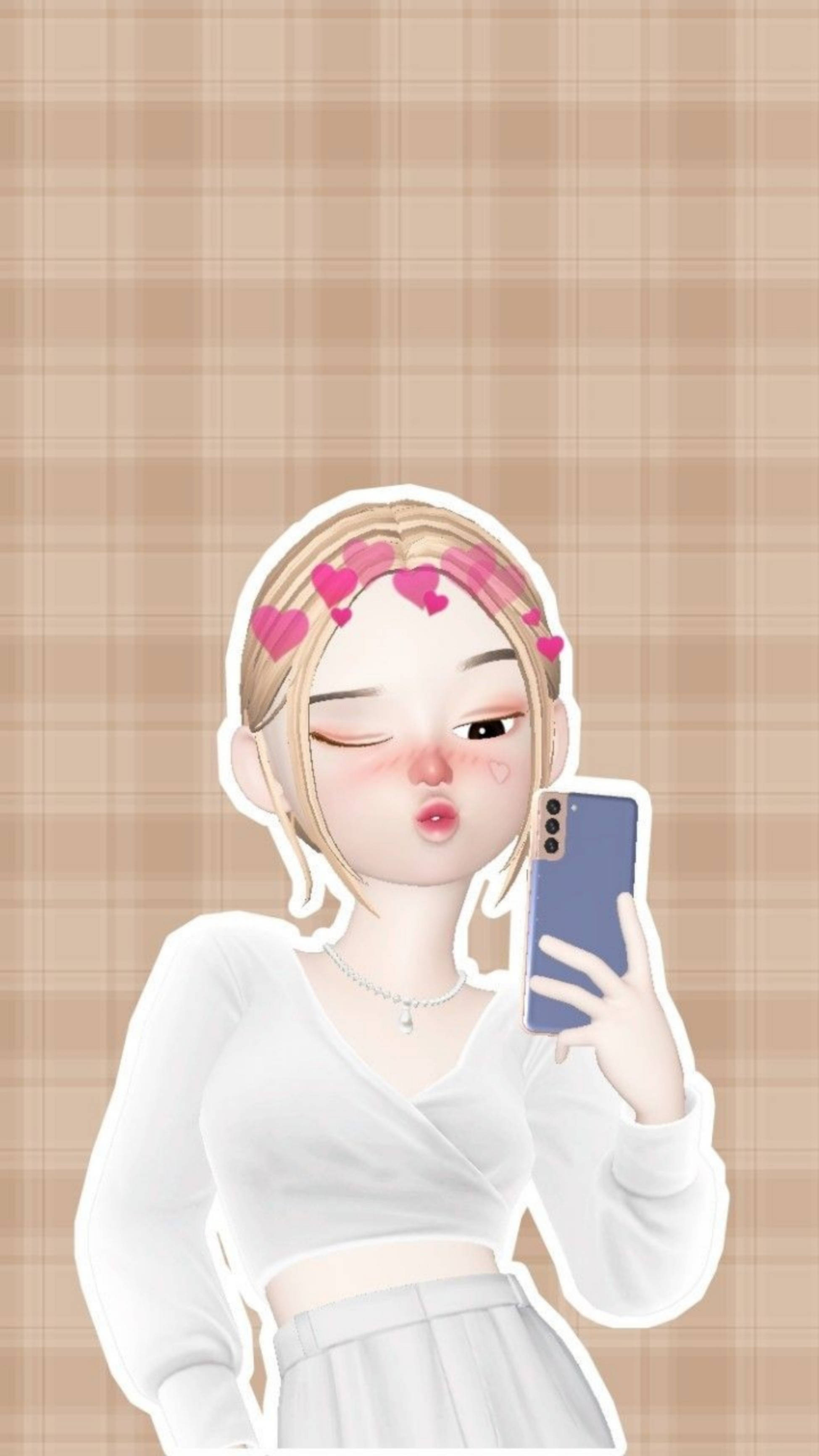 Zepeto Χαριτωμένο Κορίτσι με Φουσκωμένα Χείλη Ταπετσαρία