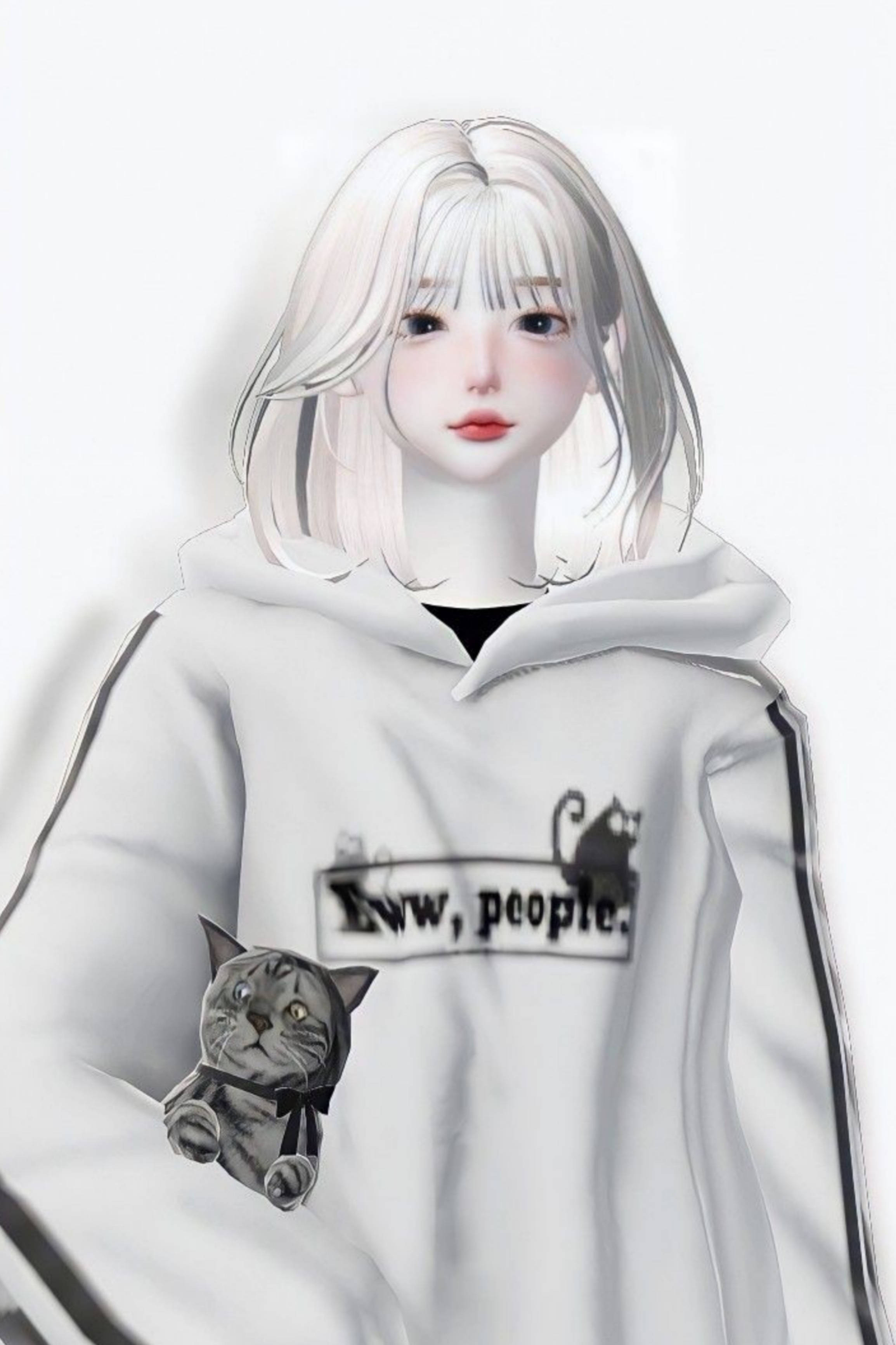 Zepeto Λευκή Αισθητική Κοπέλα Ταπετσαρία