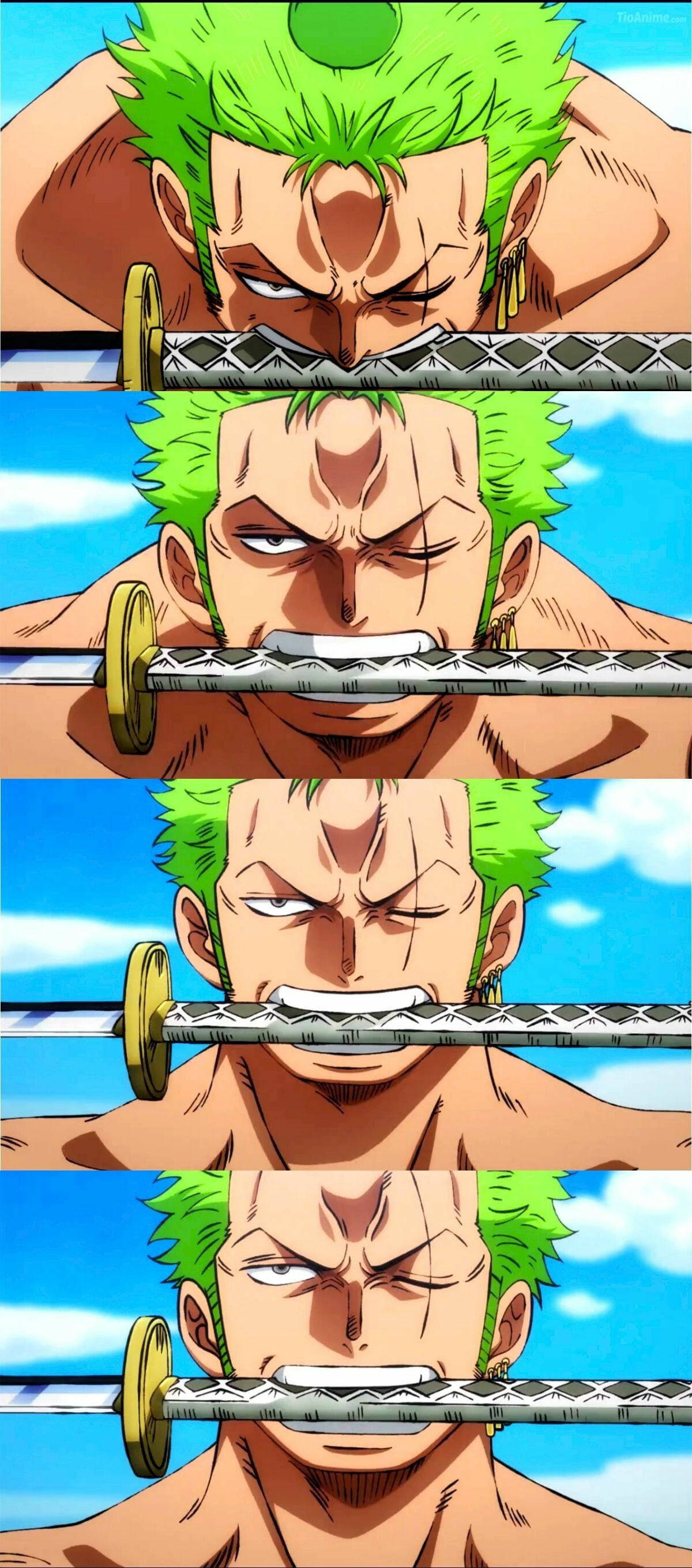 Zoro PFP Με Σπαθί Anime Κολάζ Ταπετσαρία