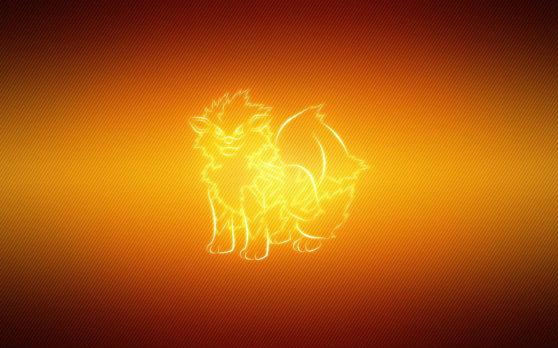 Νέον κίτρινο φανάρτ του Pokémon Arcanine ταπετσαρία. — Pokemon Ταπετσαρία