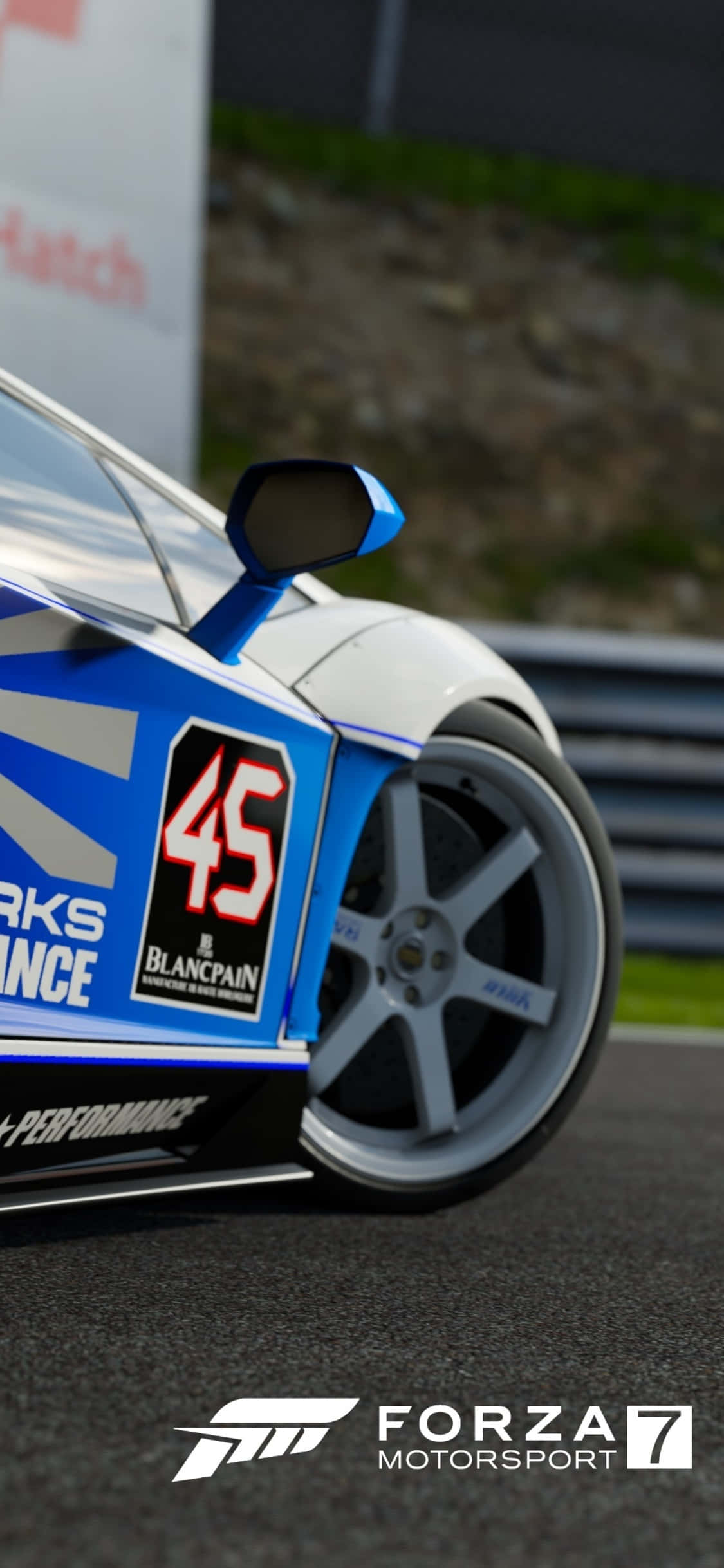 Άσπρο Και Μπλε Αυτοκίνητο iPhone X Forza Motorsport 7 Φόντο Ταπετσαρία