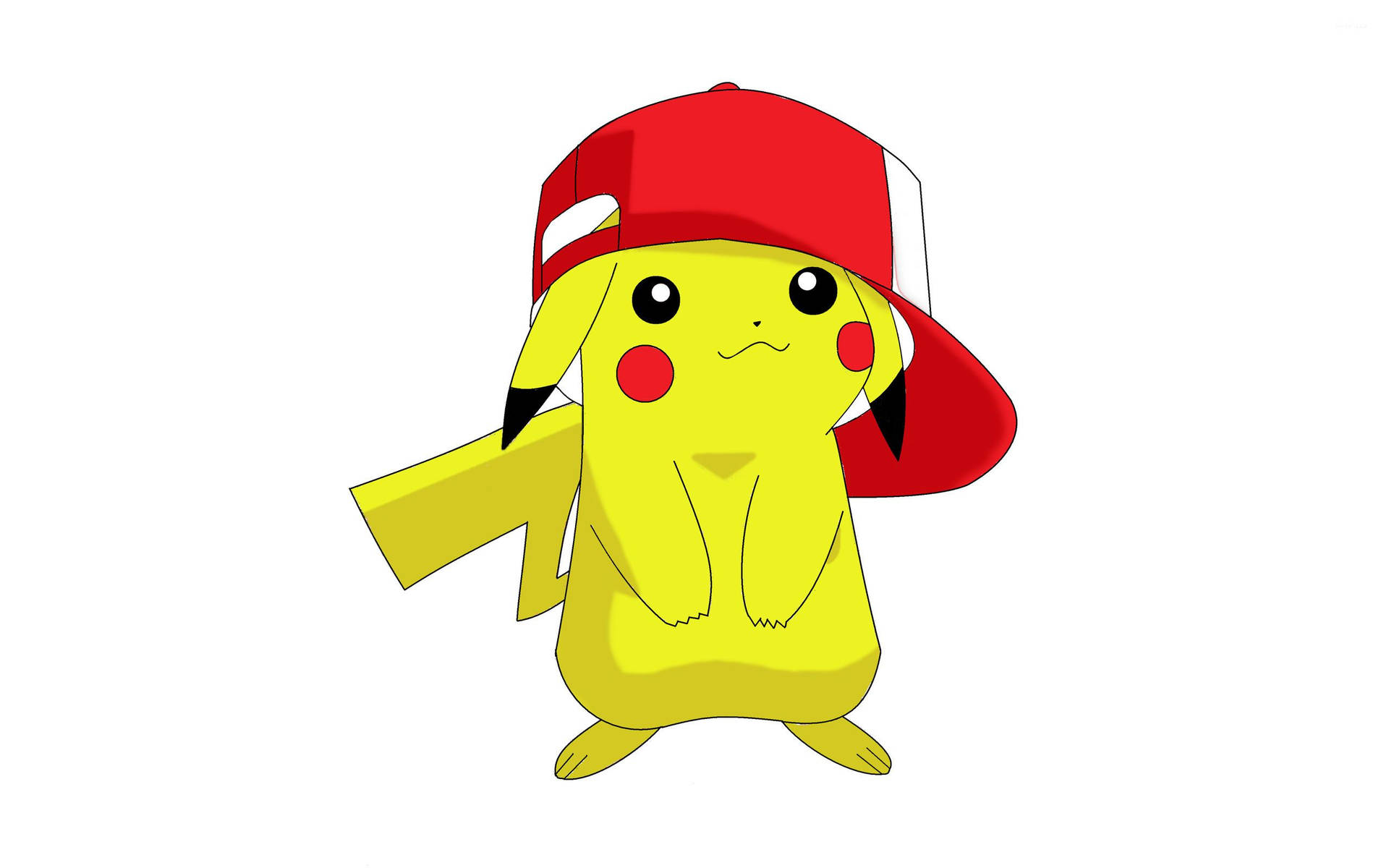 Ταπετσαρία του Pikachu που φοράει μεγάλο κόκκινο καπέλο. — Pikachu Ταπετσαρία