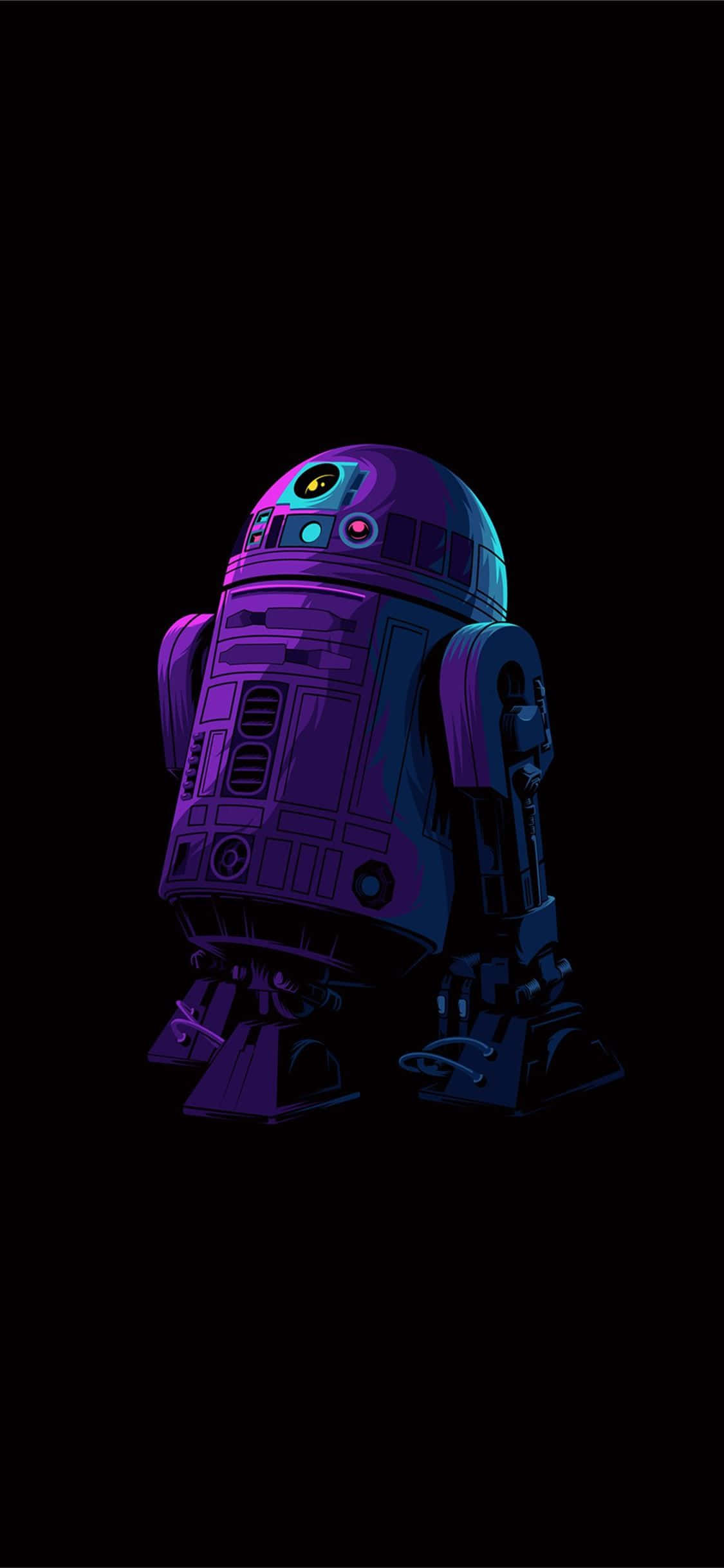 ένα r2d2 του Star Wars σε μαύρο φόντο Ταπετσαρία