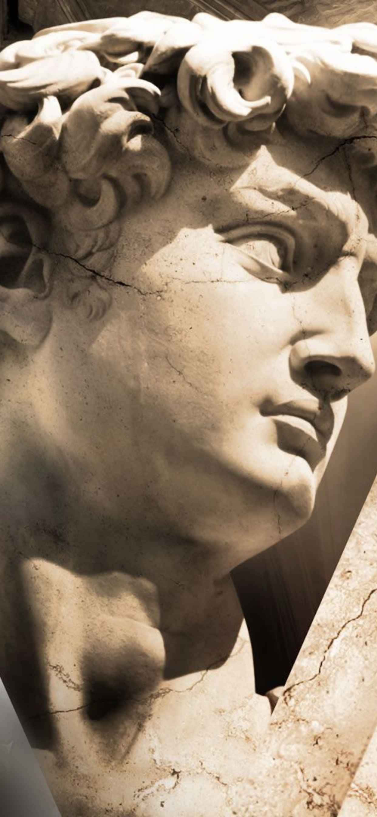 ένα άγαλμα ενός άνδρα με κεφάλι Ταπετσαρία