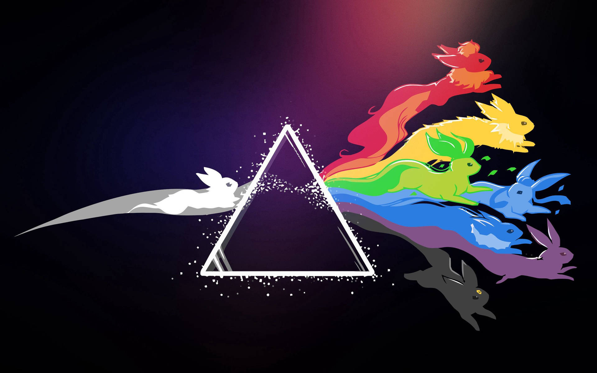 Pink Floyd Ουράνιο Τόξο Eevee Pokemon ταπετσαρία