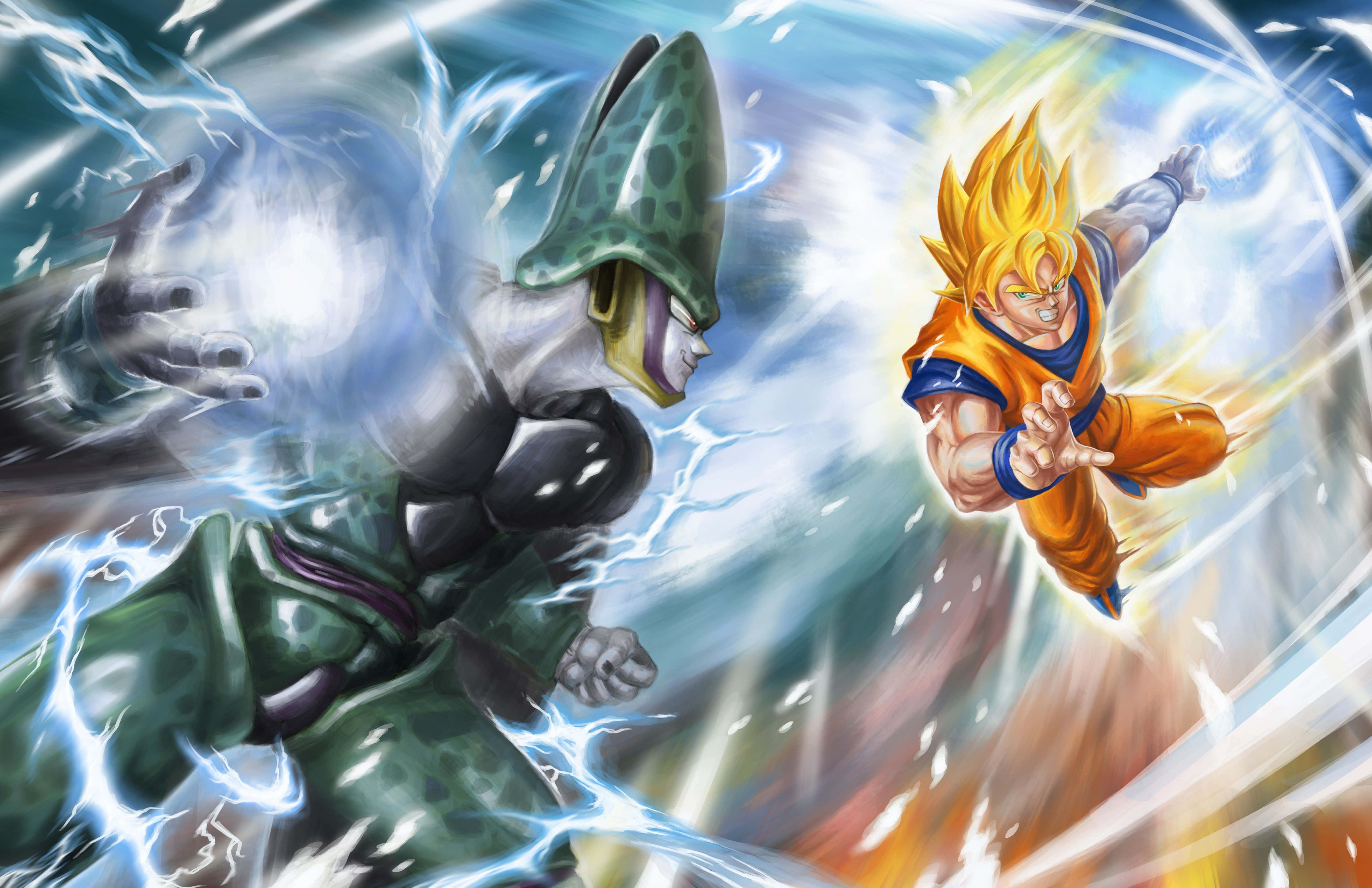 Έντονη Μάχη μεταξύ Goku και Vegeta στο Dragon Ball Z Ταπετσαρία